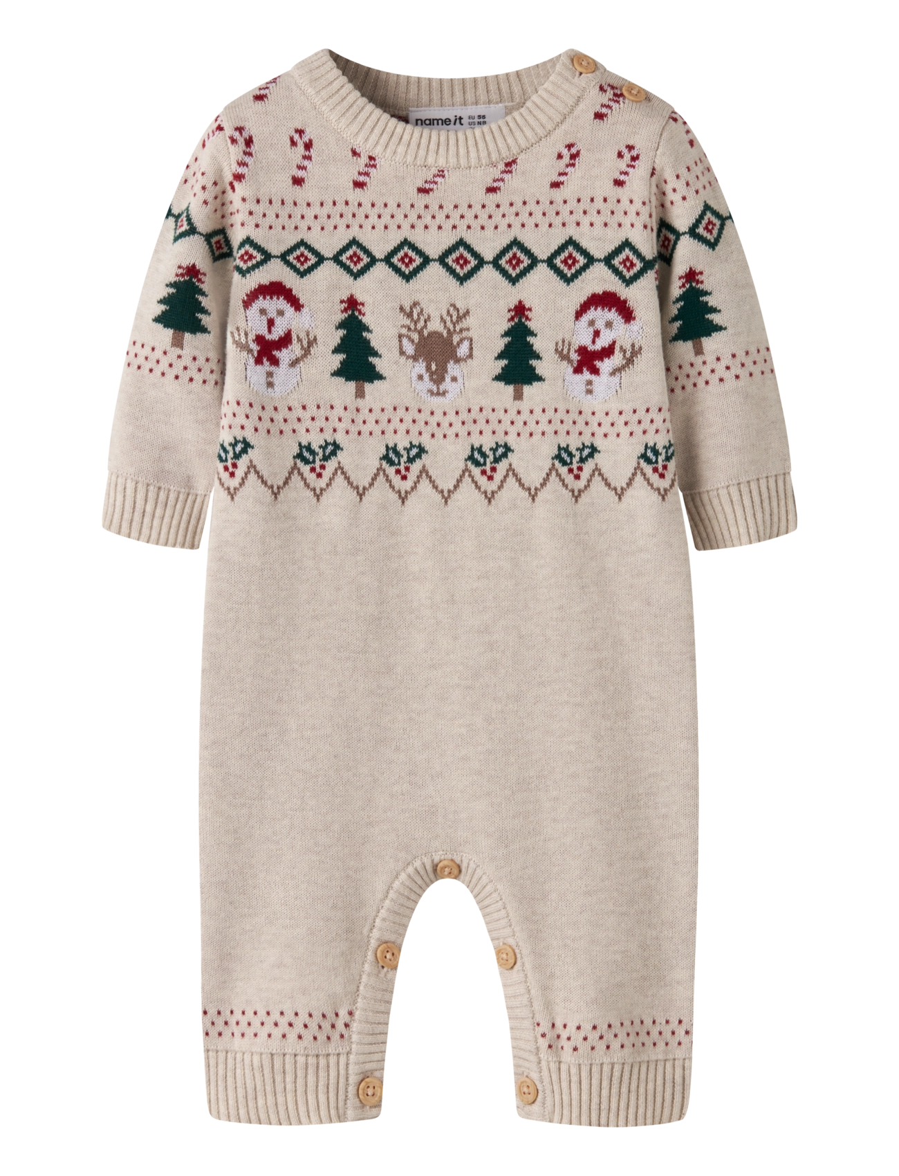 name it NBNRALKO LS KNIT SUIT - Bodid - PEYOTE MELANGE / beige