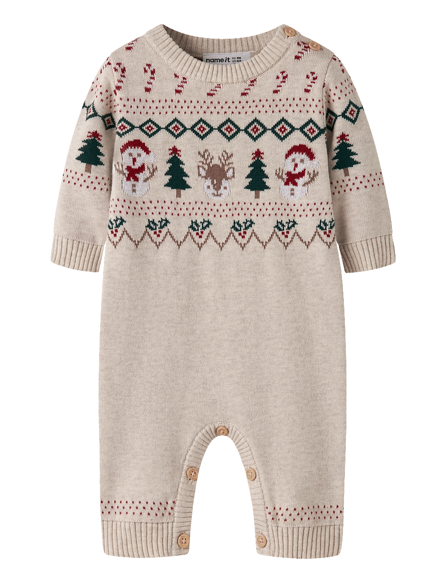 name it - NBNRALKO LS KNIT SUIT - pikkade varrukatega - peyote melange - 0