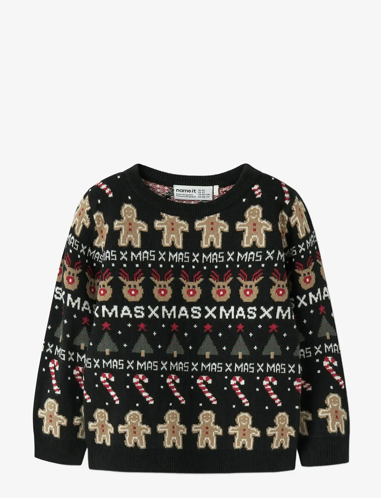 name it - NMMRASKO LS KNIT BOX - neulepuserot - black - 0