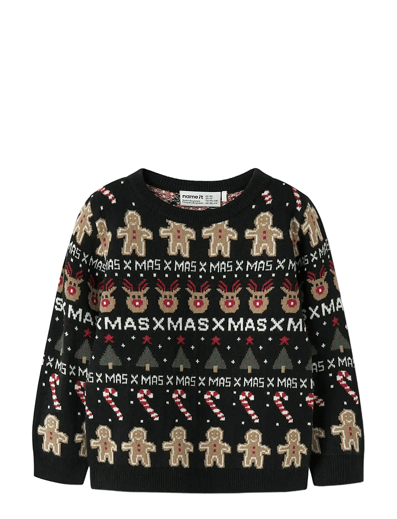 name it - NMMRASKO LS KNIT BOX - pulls - black - 1