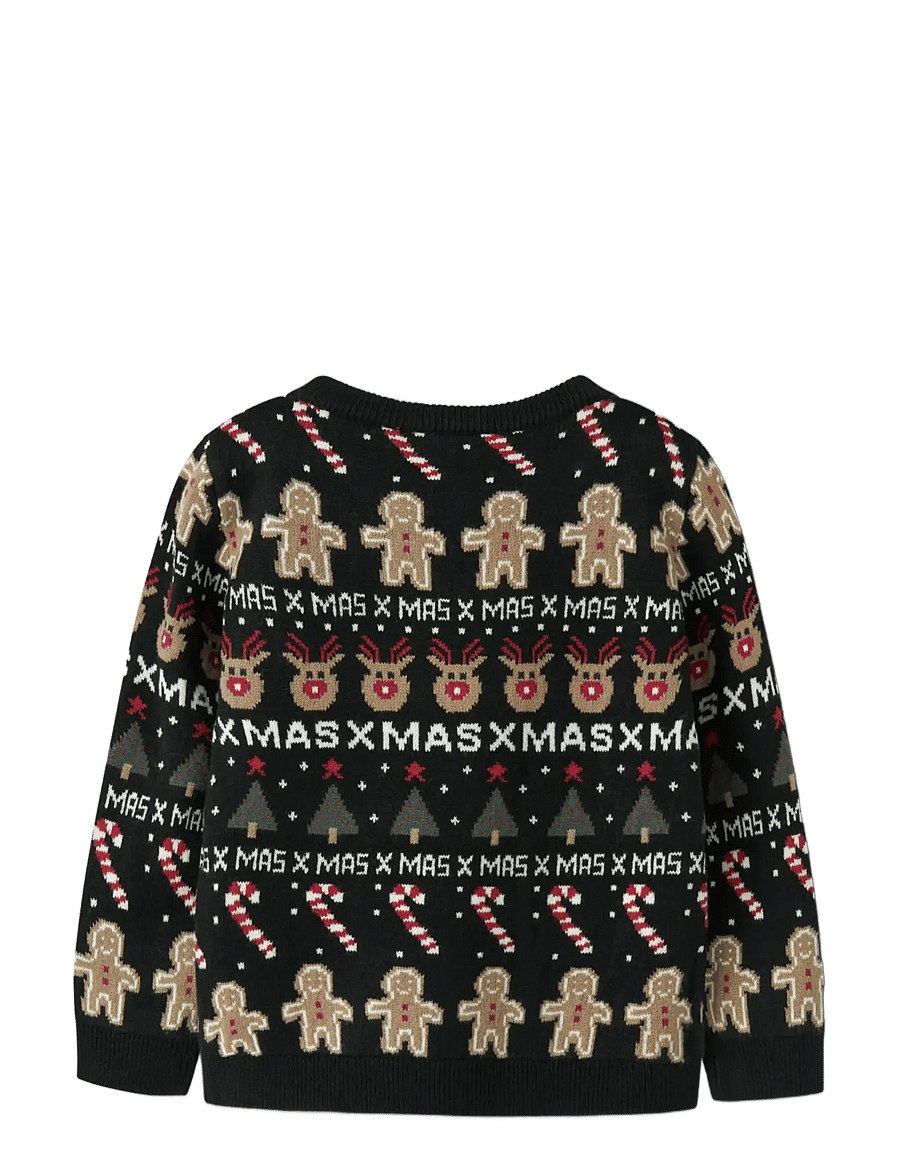name it - NMMRASKO LS KNIT BOX - pullover - black - 2