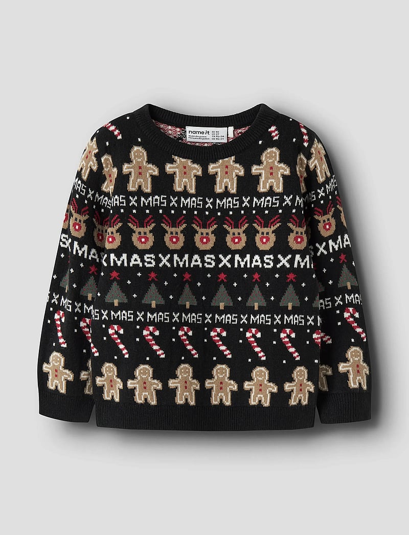 name it - NMMRASKO LS KNIT BOX - pulls - black - 0