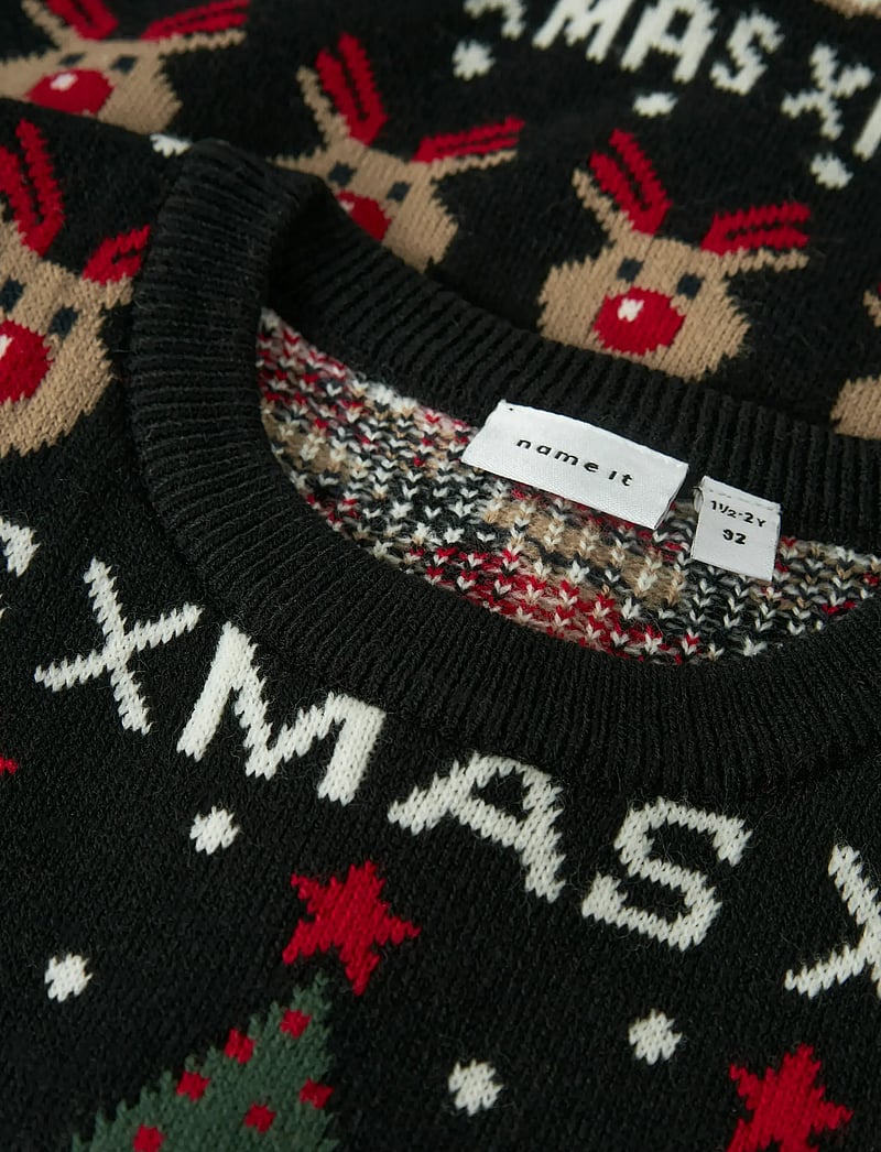 name it - NMMRASKO LS KNIT BOX - pulls - black - 4
