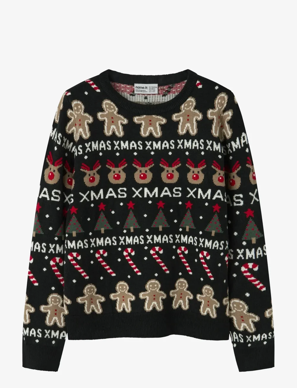 name it - NKNRASKO LS KNIT BOX - stickade tröjor - black - 1