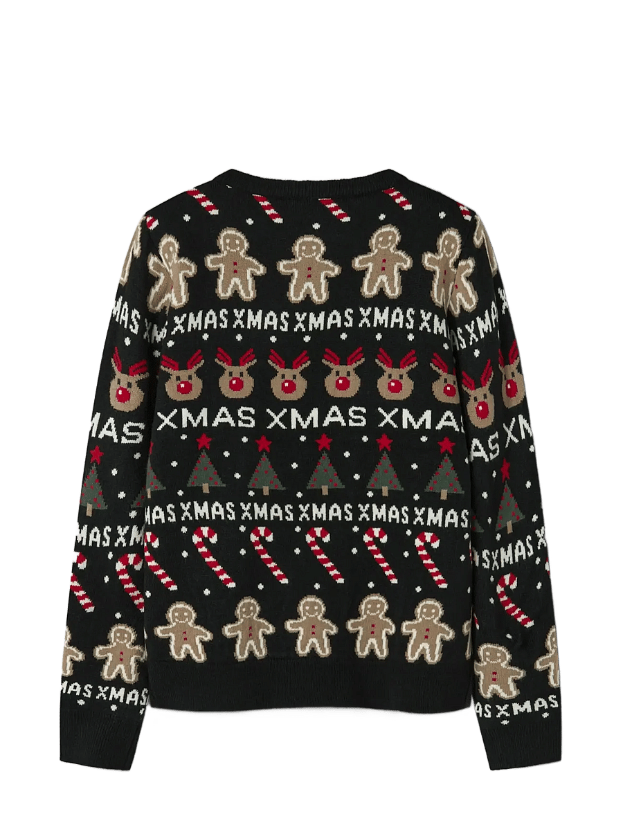 name it - NKNRASKO LS KNIT BOX - trøjer - black - 2