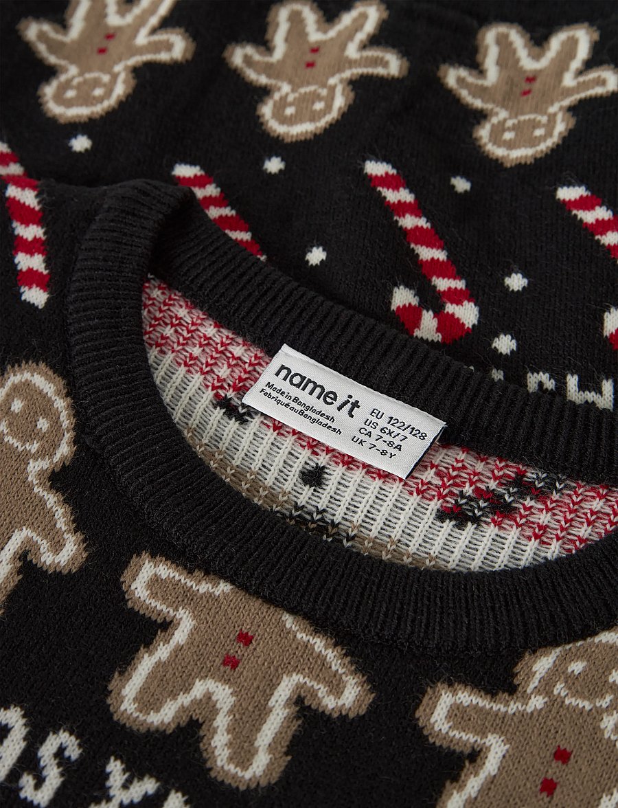 name it - NKNRASKO LS KNIT BOX - trøjer - black - 5