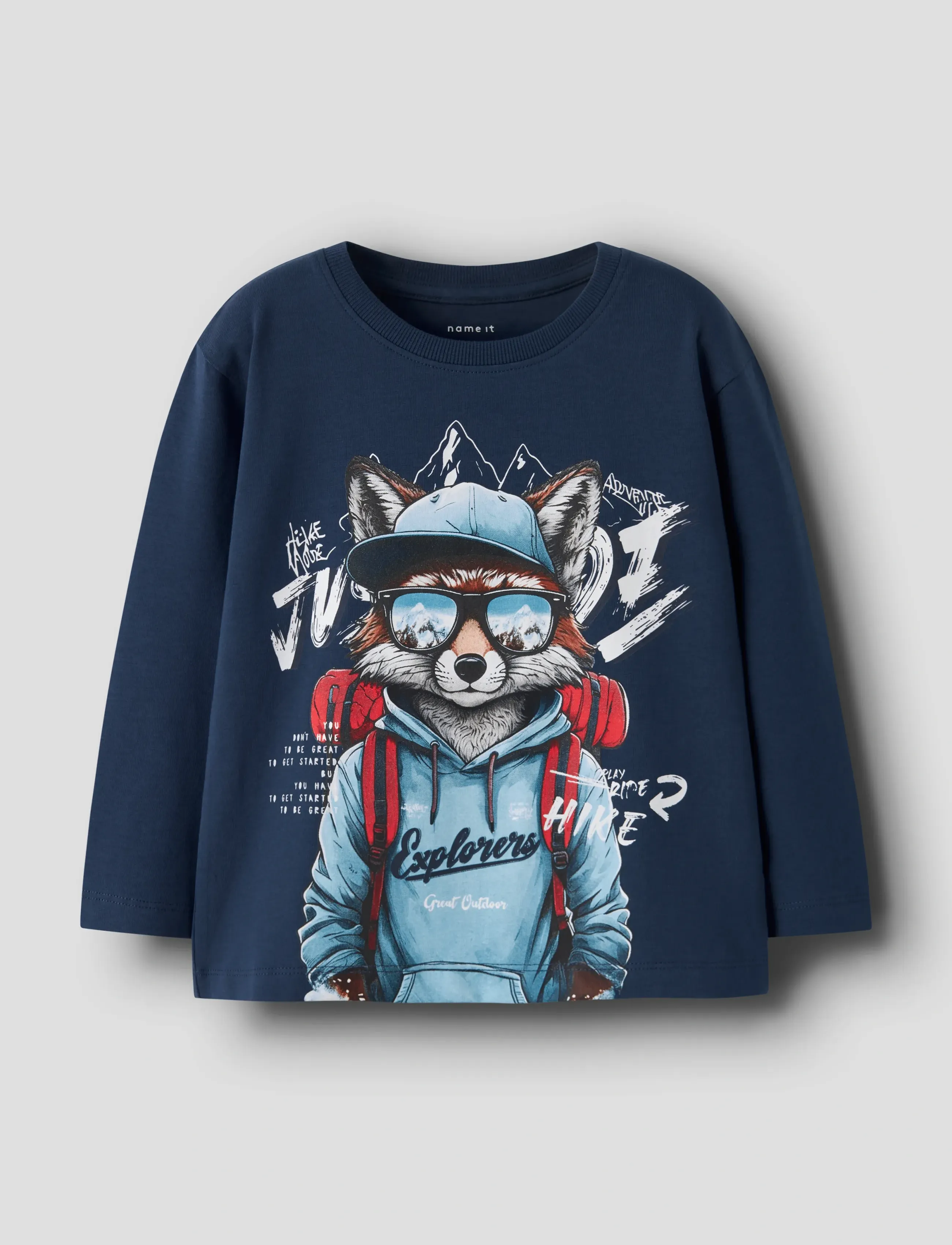 name it Nmmolly Ls Nreg Top Box, 104, T-shirts, Marineblau - Long-sleeved Kinder