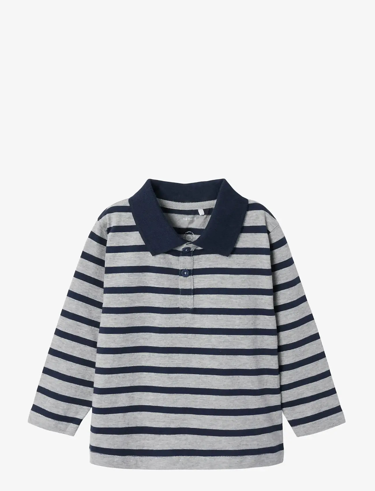 name it - NMMOTIS LS NREG POLO - langærmede poloer - grey melange - 0