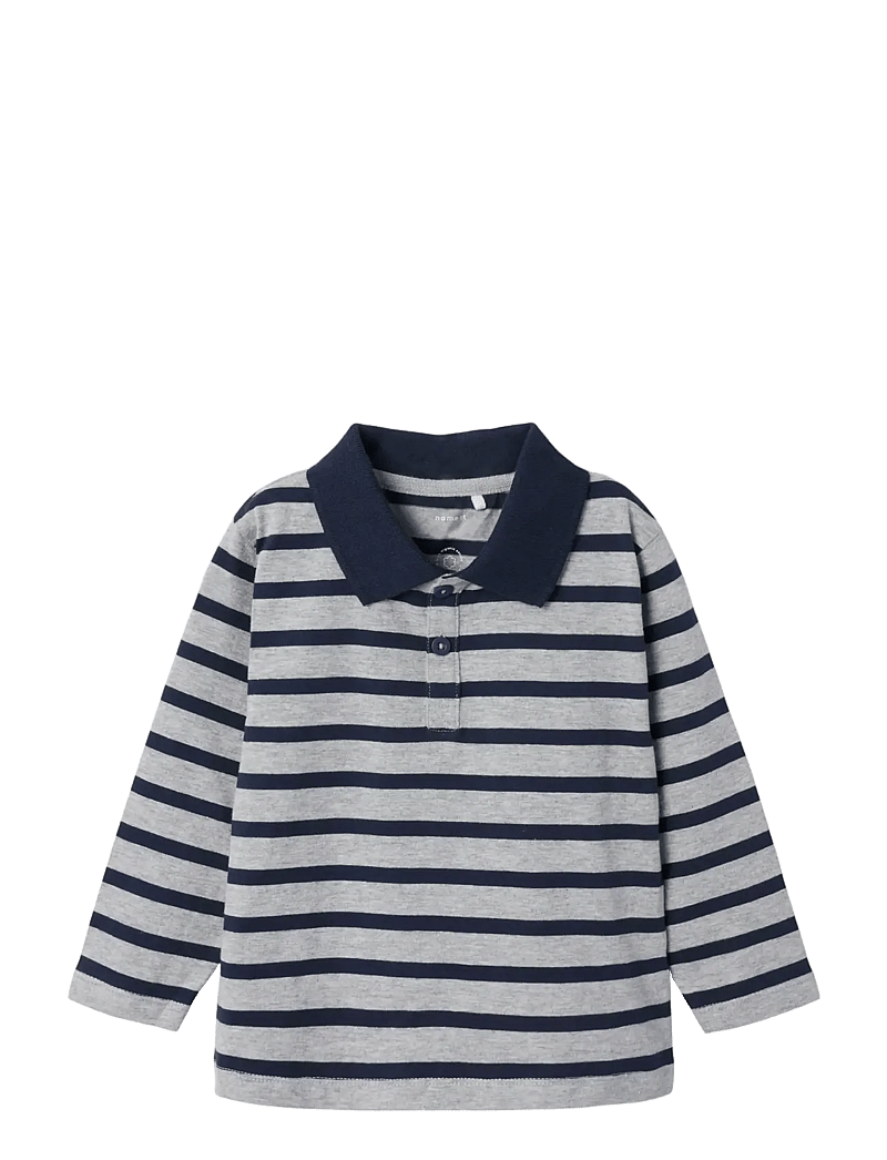 name it - NMMOTIS LS NREG POLO - långärmade pikéer - grey melange - 0
