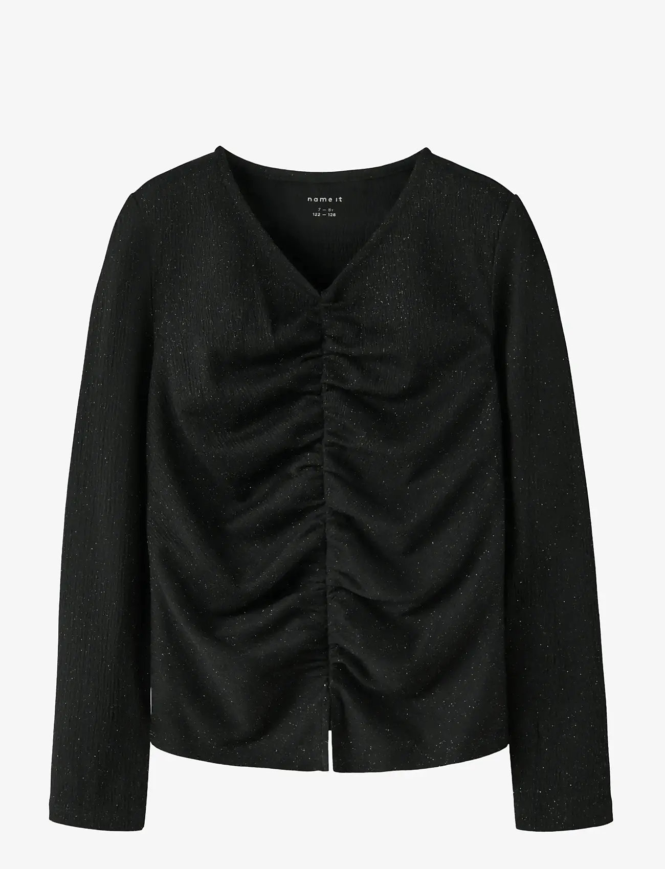 name it - NKFODNY LS SLIM TOP - pitkähihaiset t-paidat - black - 0