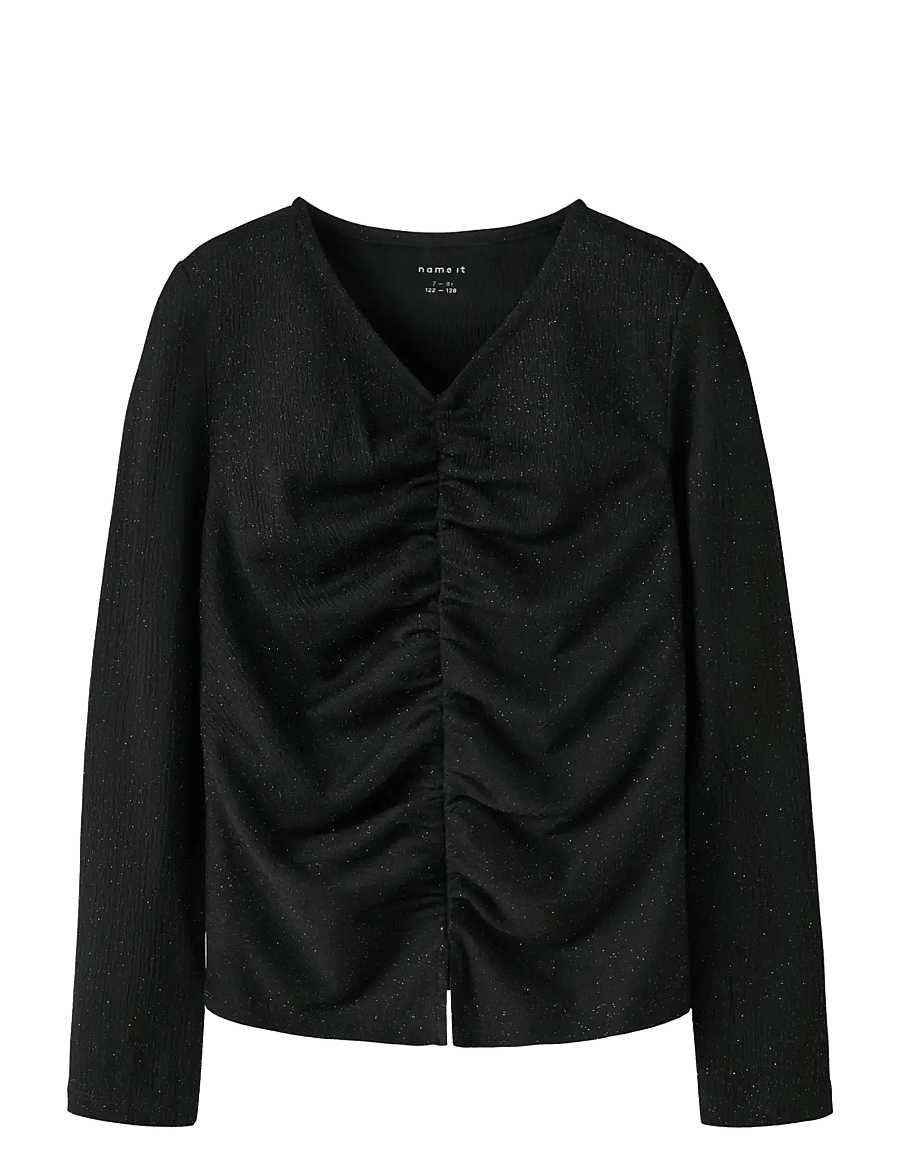 name it - NKFODNY LS SLIM TOP - pikkade varrukatega t-särgid - black - 1