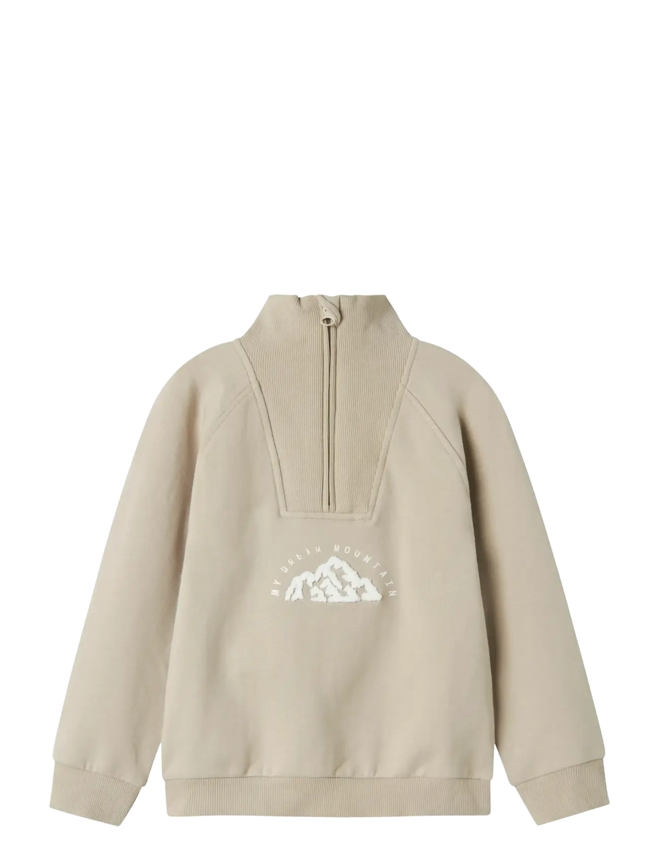 name it NMMOBIE LS NREG SWEAT BRU - Kids 98-134 - ISLAND FOSSIL / cream