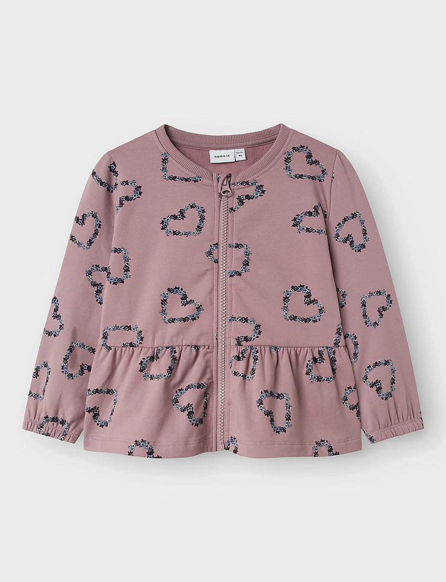 name it - NMFOLUKRIA LS SWEAT CARDIGAN BRU - sweat-shirt - toadstool - 0