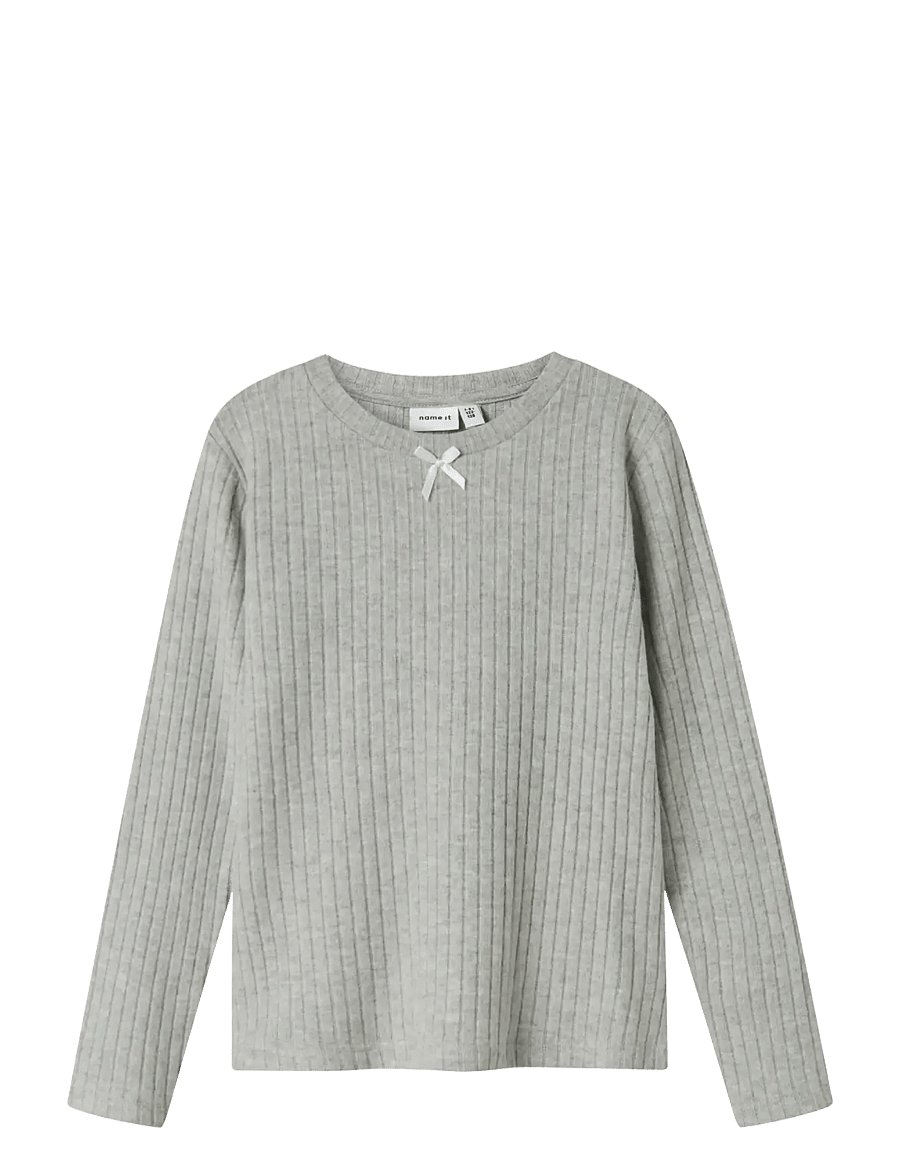 name it - NKFOLENE LS TOP - langärmelig - grey melange - 1