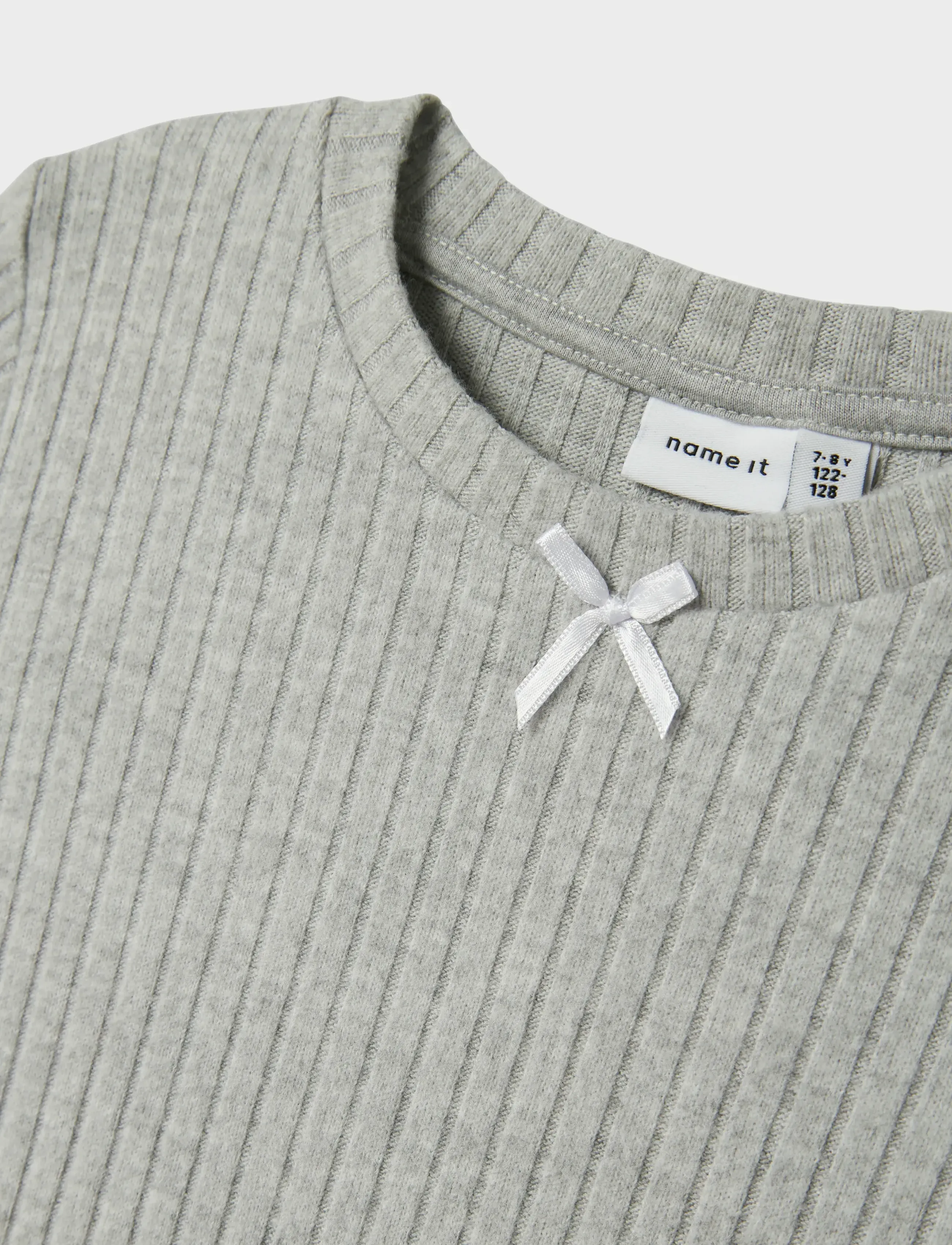 name it - NKFOLENE LS TOP - långärmade t-shirts - grey melange - 4