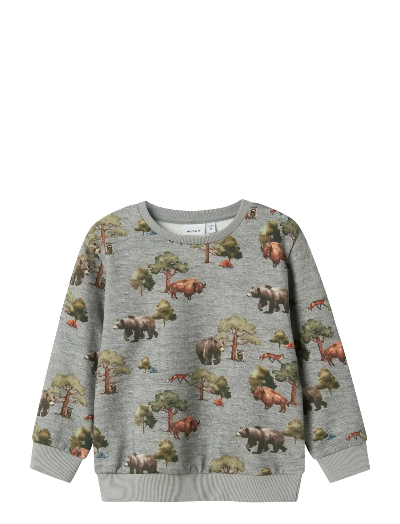name it - NMMOLIN LS NREG SWEAT BRU BOX - sweatshirts - grey melange - 1