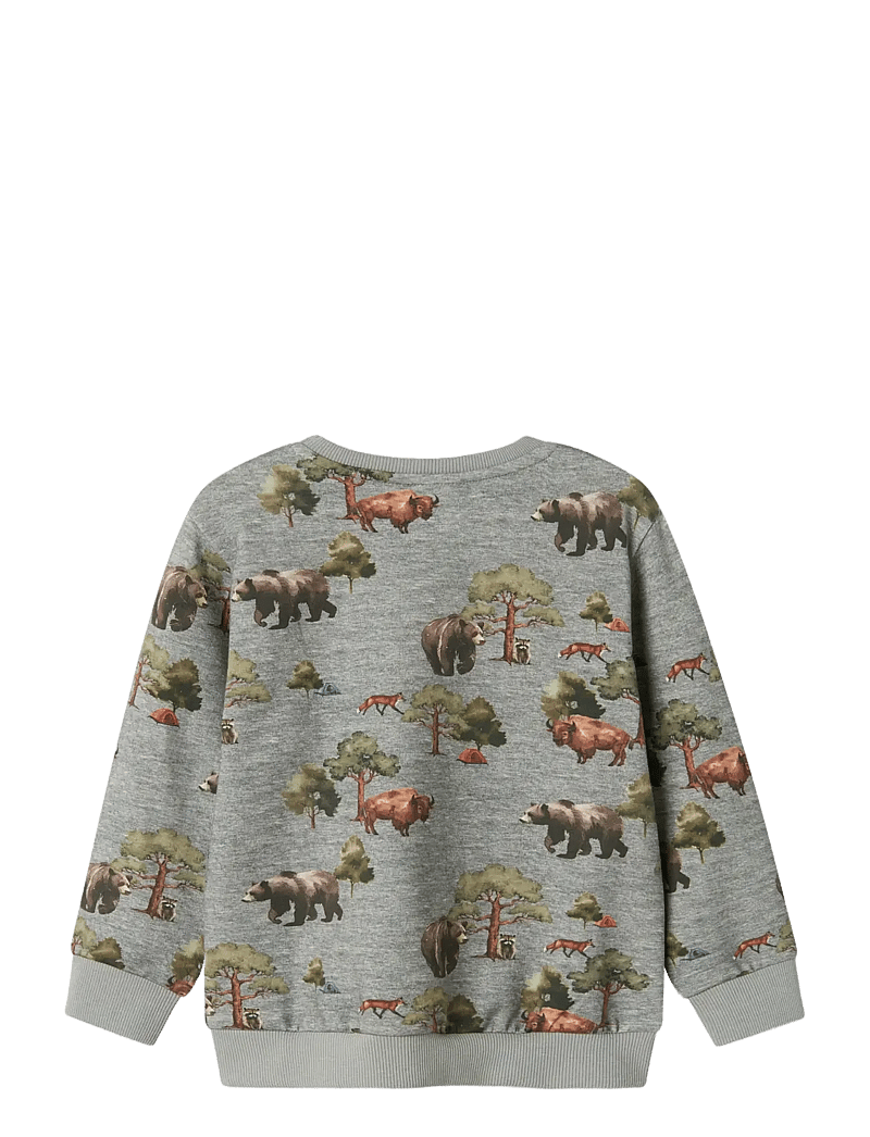 name it - NMMOLIN LS NREG SWEAT BRU BOX - sweatshirts - grey melange - 2