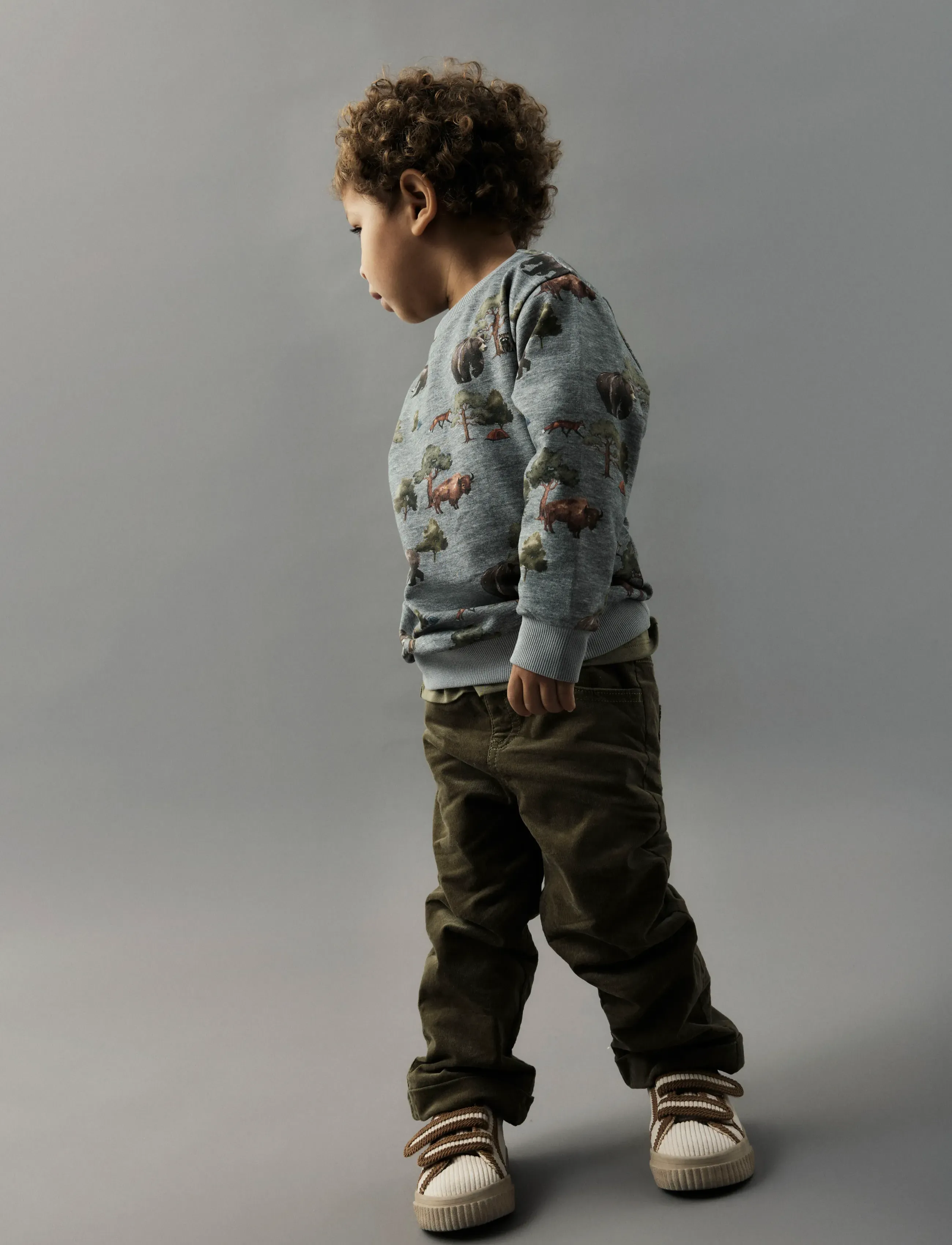 name it NMMOLIN LS NREG SWEAT BRU BOX - Tops - GREY MELANGE / grey