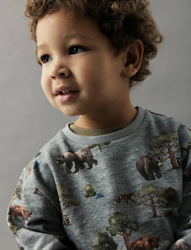 name it - NMMOLIN LS NREG SWEAT BRU BOX - sweatshirts - grey melange - 3