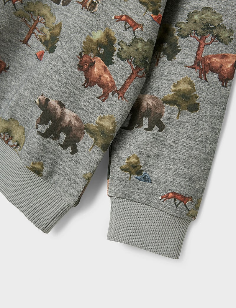 name it - NMMOLIN LS NREG SWEAT BRU BOX - sweatshirts - grey melange - 4