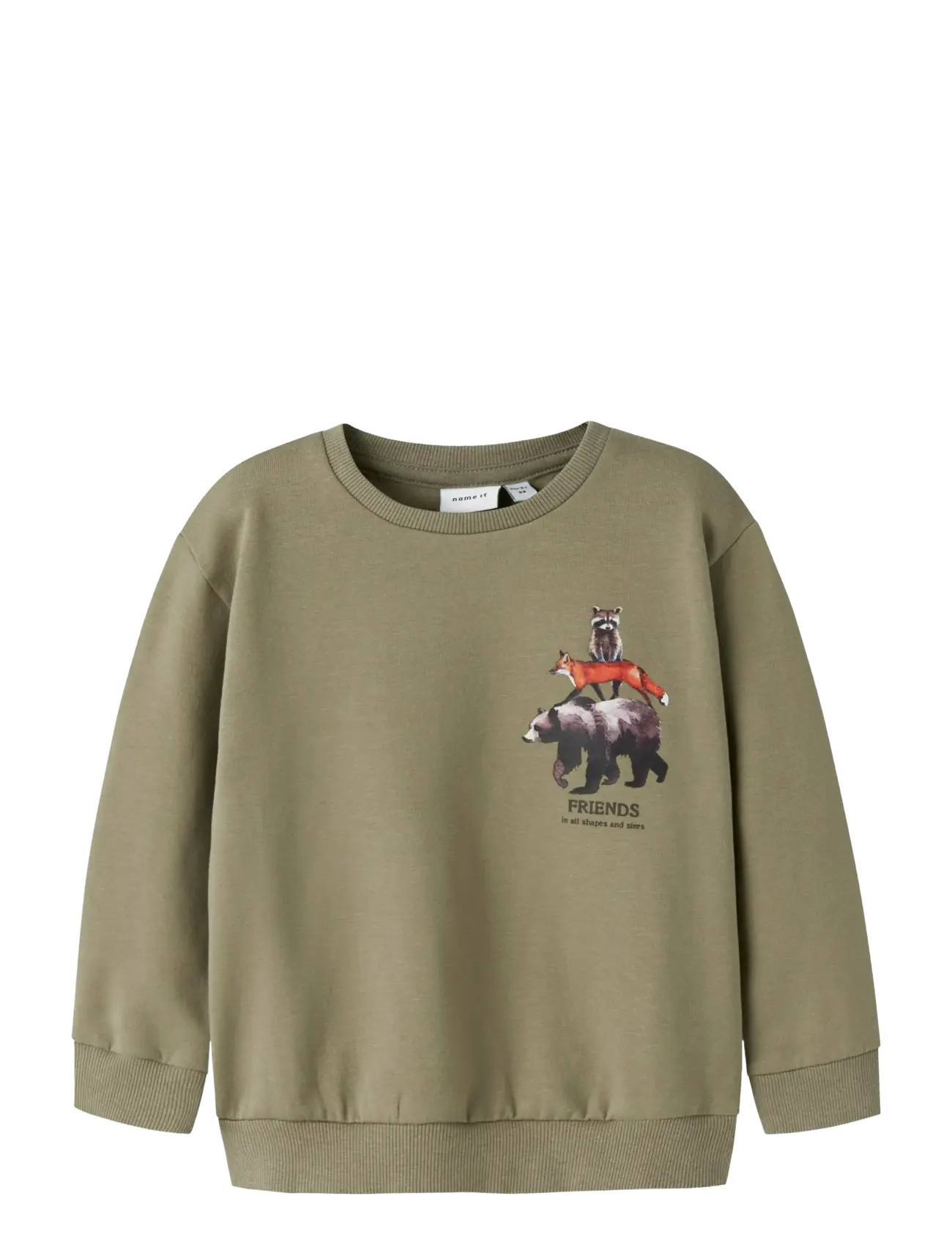 name it NMMOLIN LS NREG SWEAT BRU BOX - 4 for 3 - MERMAID / khaki/green