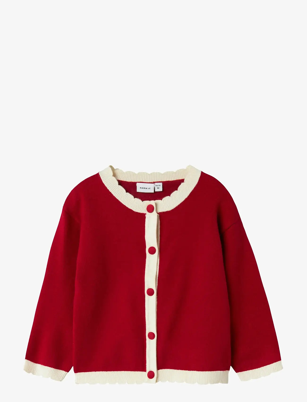 name it - NMFRALBO LS KNIT CARD - herbstliche kleidung - jester red - 0