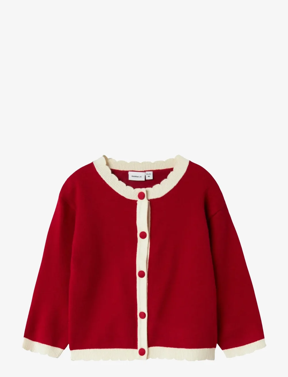 name it - NMFRALBO LS KNIT CARD - koftor - jester red - 0