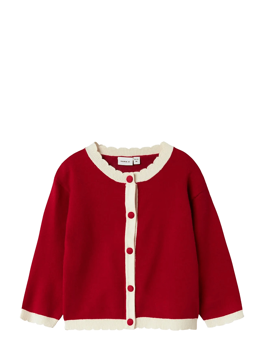 name it - NMFRALBO LS KNIT CARD - cardigans - jester red - 1