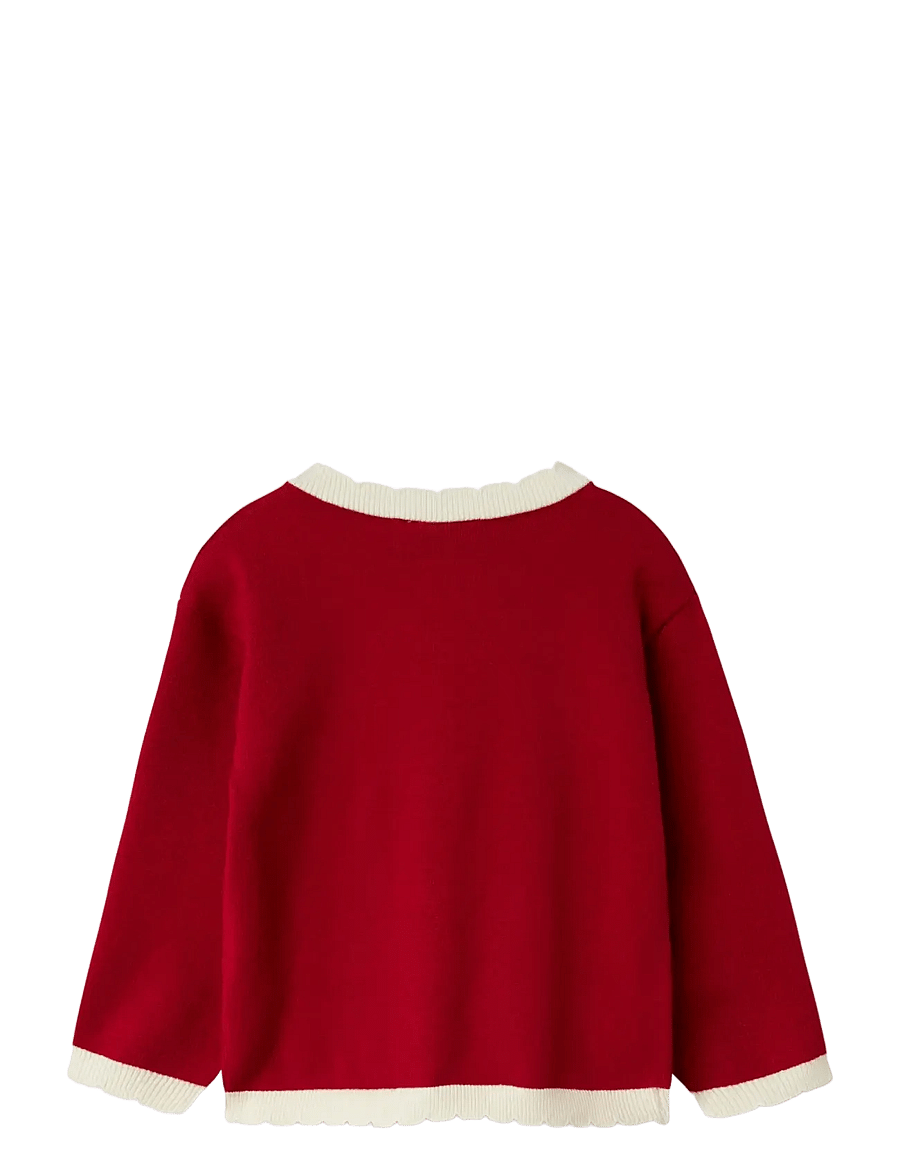 name it - NMFRALBO LS KNIT CARD - cardigans - jester red - 2