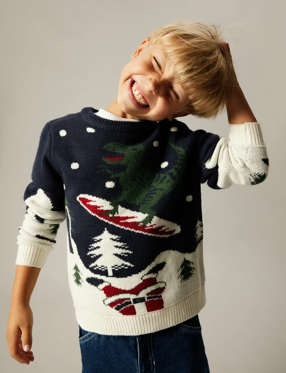 name it - NKNREBO LS KNIT BOX - pullover - navy blazer - 4