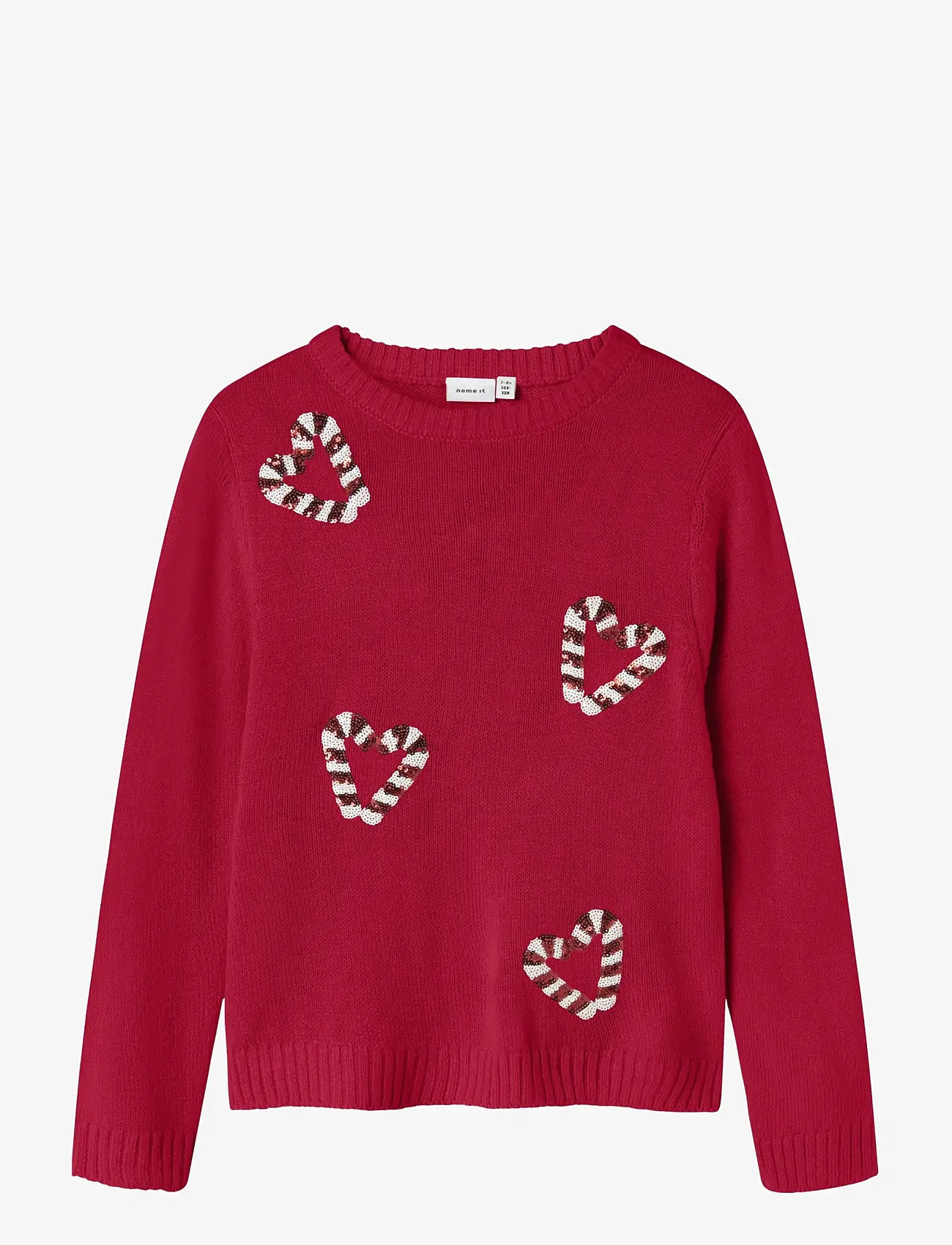 name it - NKFRAJUL LS LOOSE KNIT - jumpers - jester red - 1