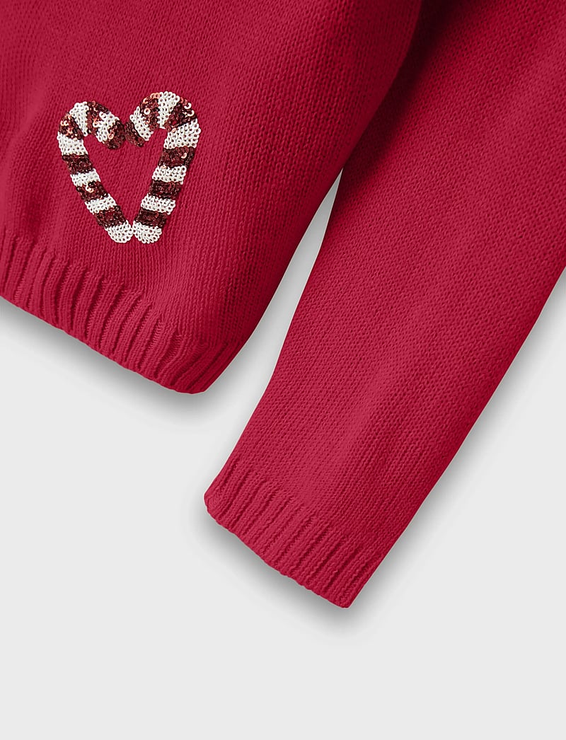 name it - NKFRAJUL LS LOOSE KNIT - pullover - jester red - 3