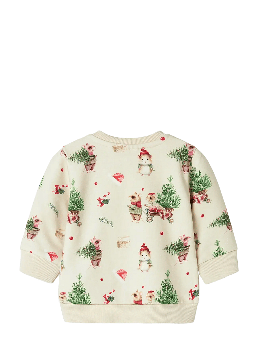 name it - NBNRENU LS SWEAT BRU - dressipluusid - peyote melange - 2