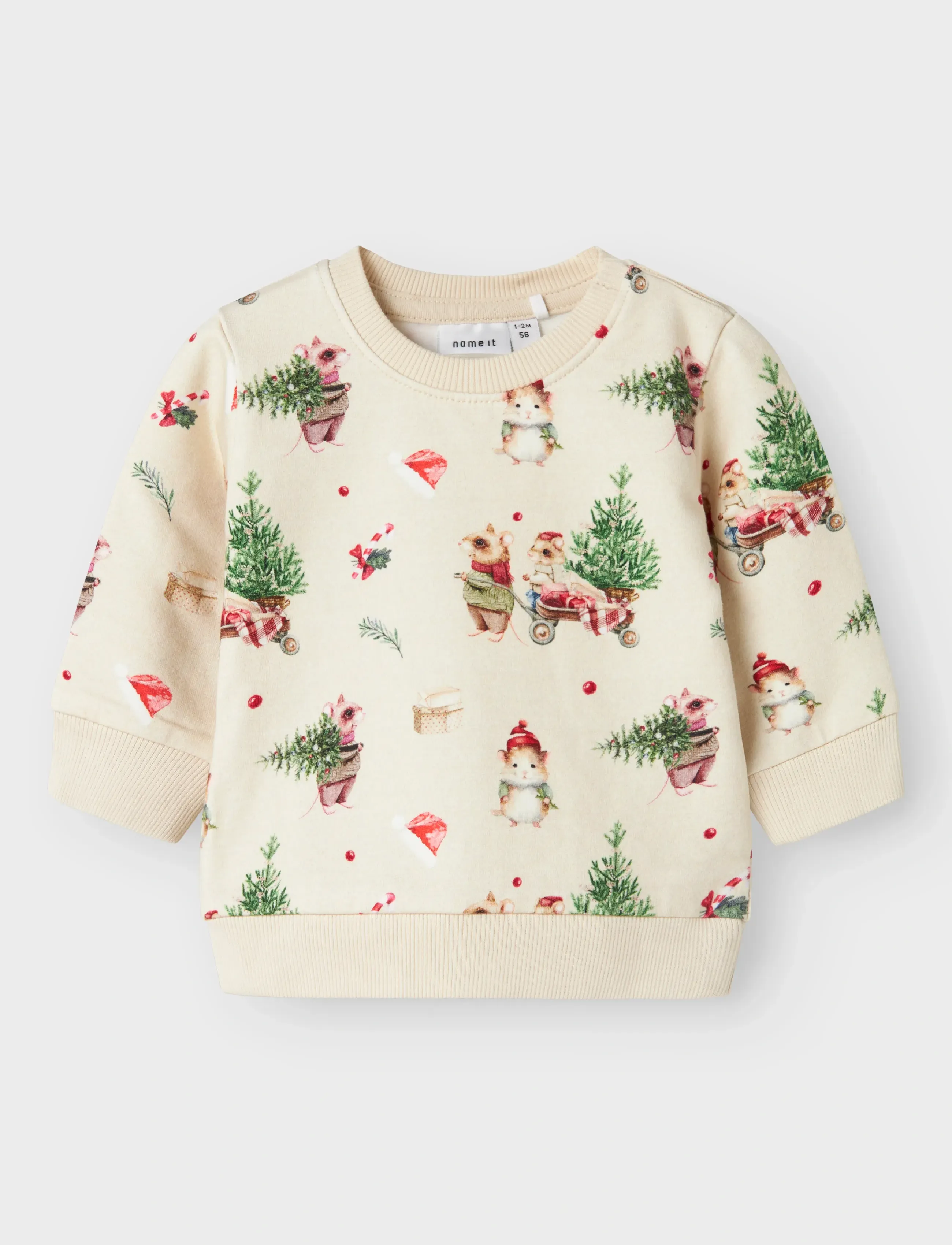 name it NBNRENU LS SWEAT BRU - Sweatshirts - PEYOTE MELANGE / cream