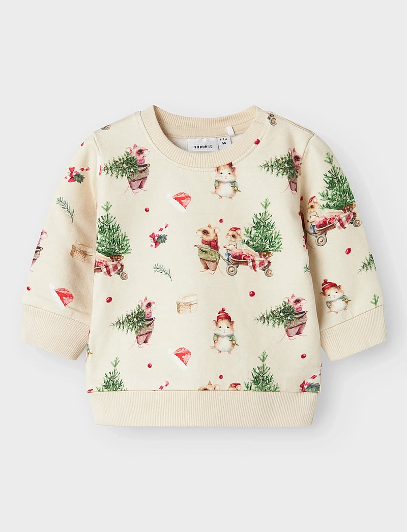 name it - NBNRENU LS SWEAT BRU - sweatshirts - peyote melange - 0
