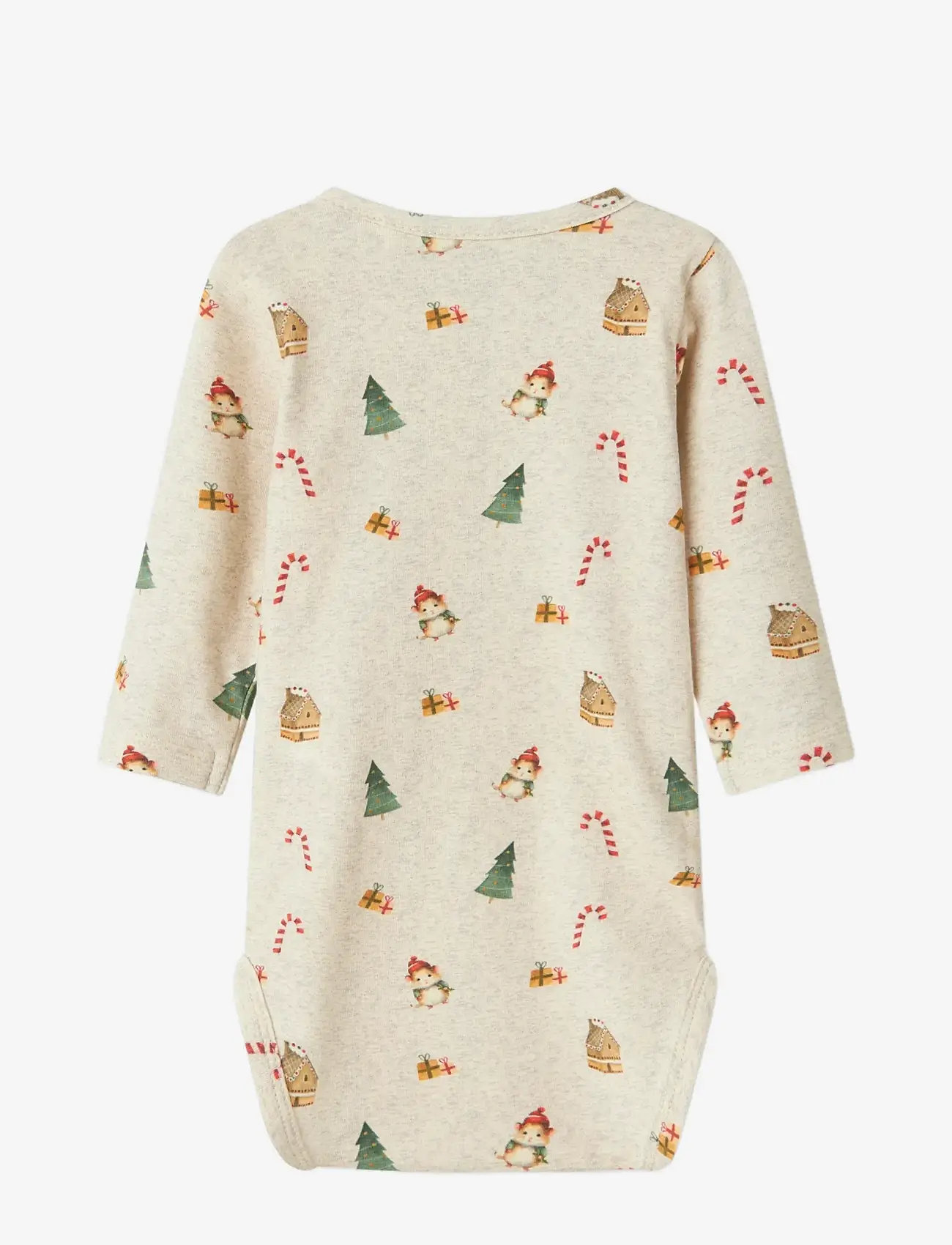 name it - NBNROCCAS LS BODY - långärmade bodies - peyote melange - 1