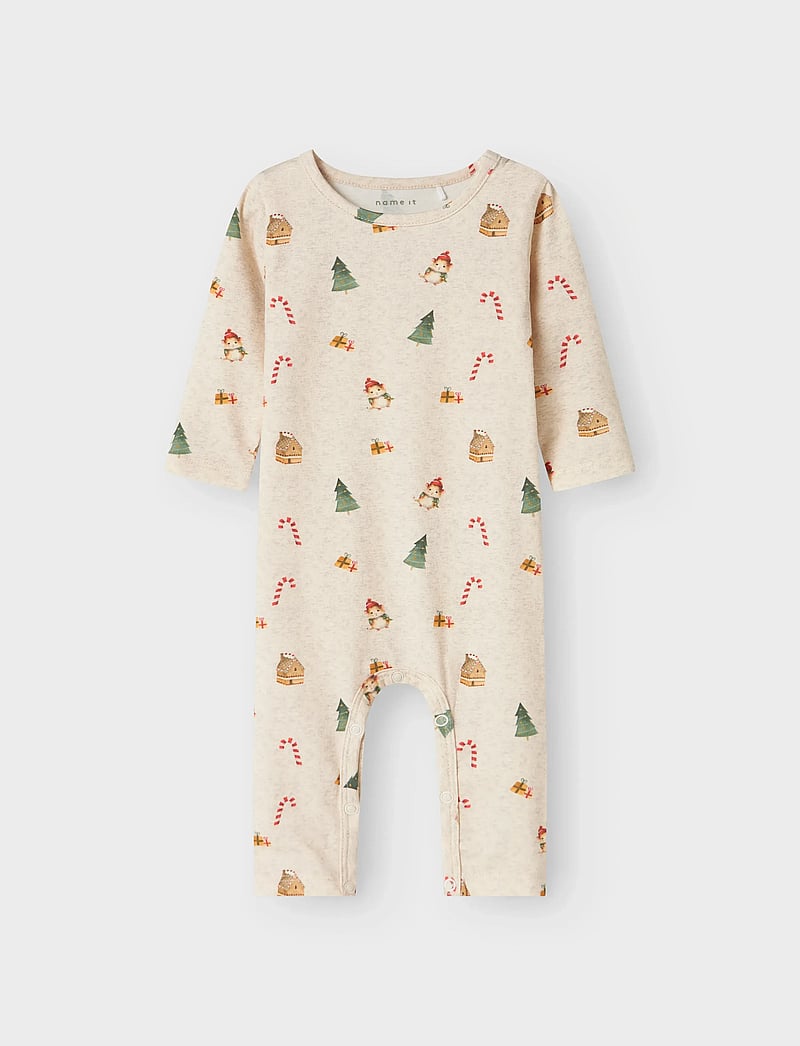 name it - NBNROCCAS NIGHTSUIT - langärmelig - peyote melange - 0