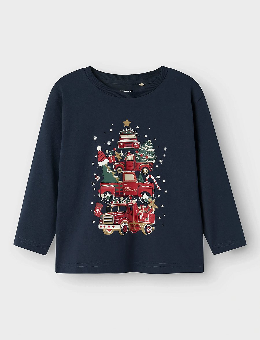name it - NMMREJULLI NREG LS TOP BOX - langærmede t-shirts - navy blazer - 0