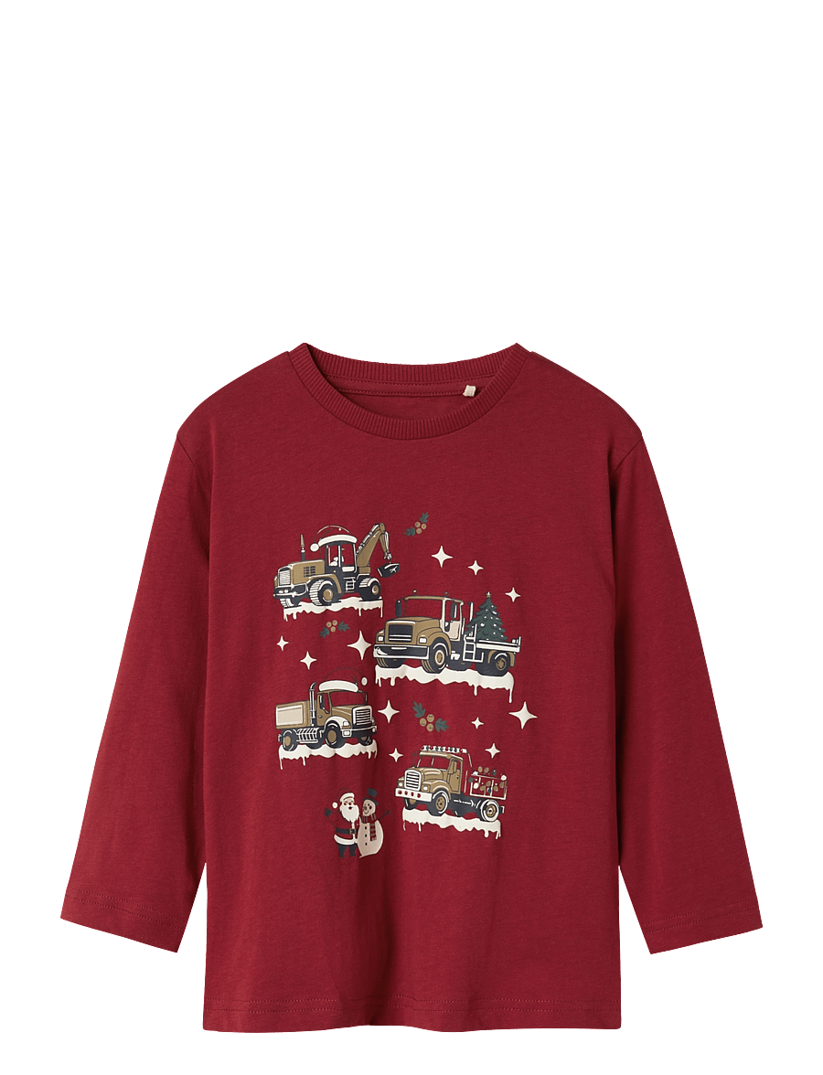name it - NMMREJULLI NREG LS TOP BOX - langærmede t-shirts - red dahlia - 0