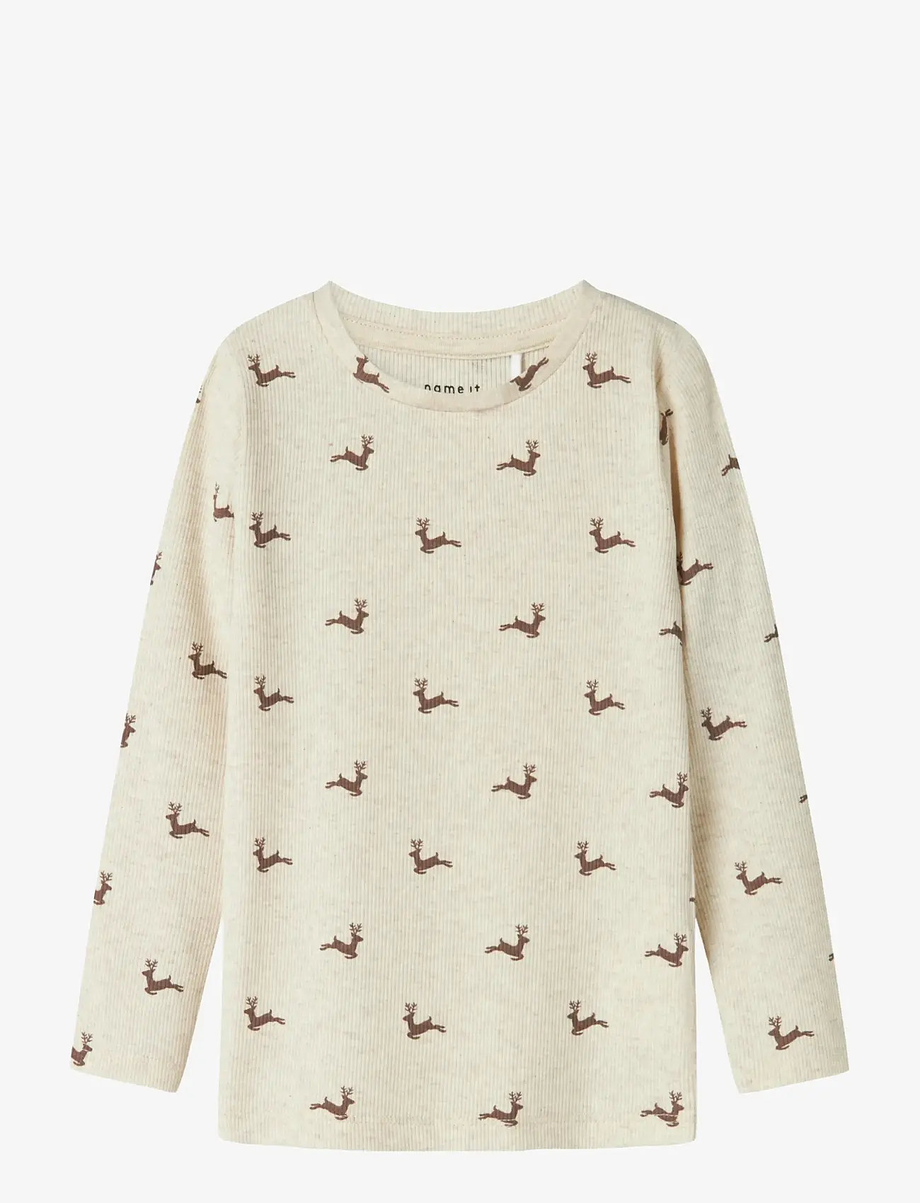 name it - NMNROKO XSL LS TOP - long-sleeved t-shirts - peyote melange - 1