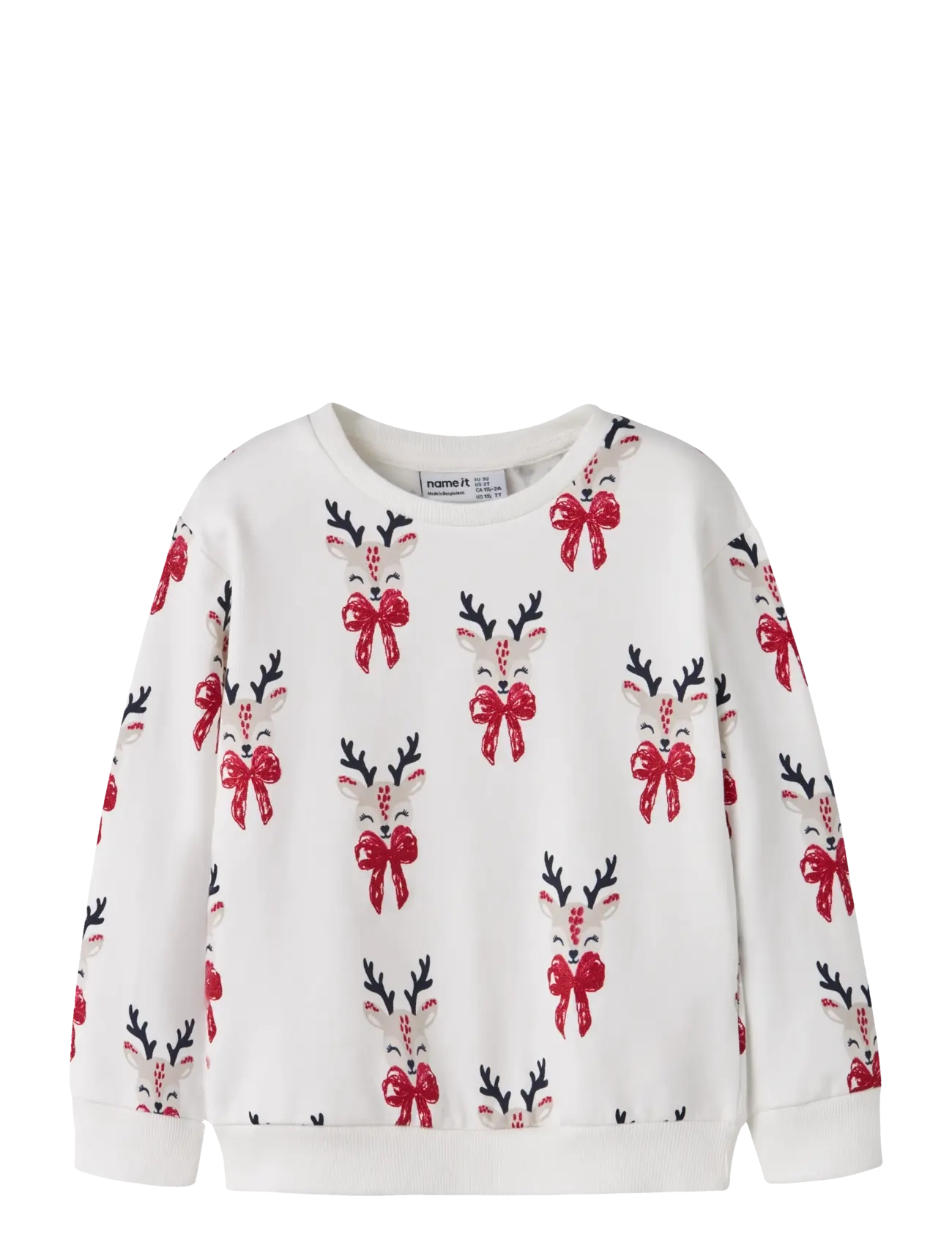 name it NMFROMIA LS NREG SWEAT BRU BOX - Overdele - CLOUD DANCER / white