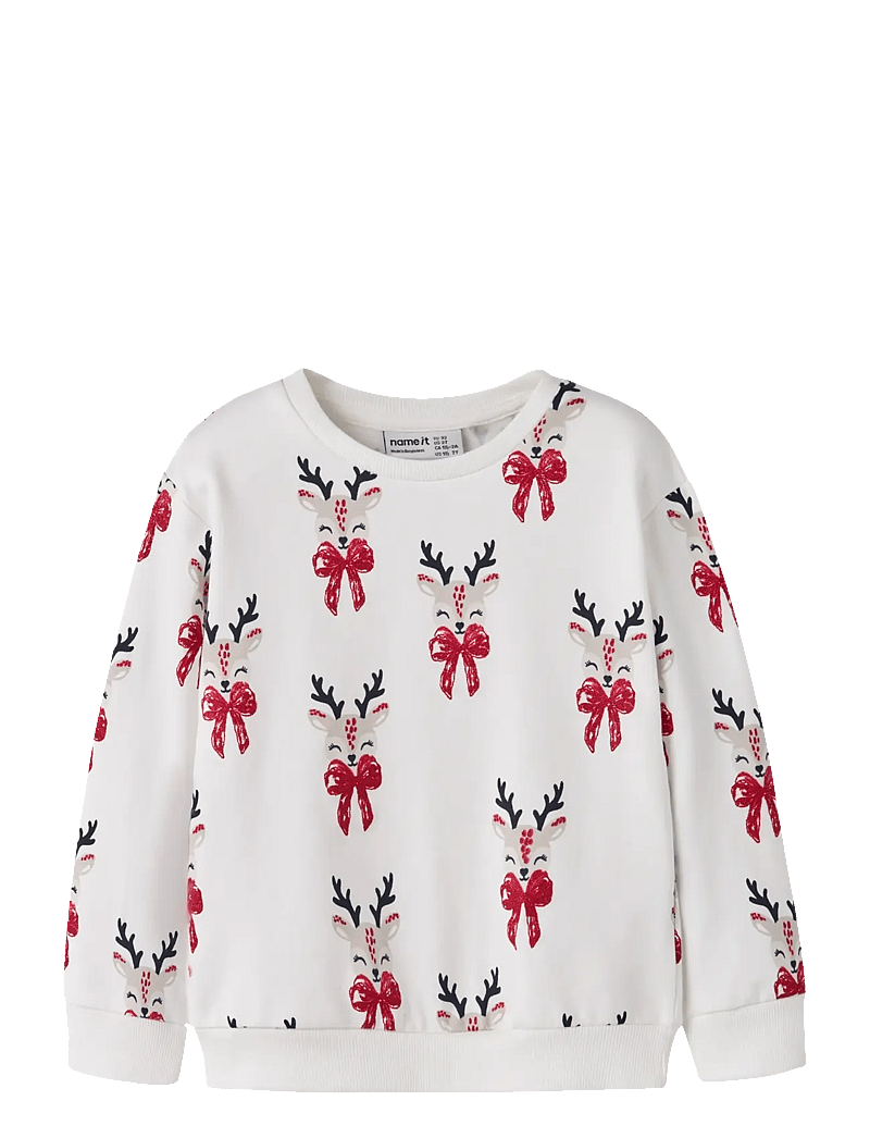 name it - NMFROMIA LS NREG SWEAT BRU BOX - sweatshirts - cloud dancer - 0