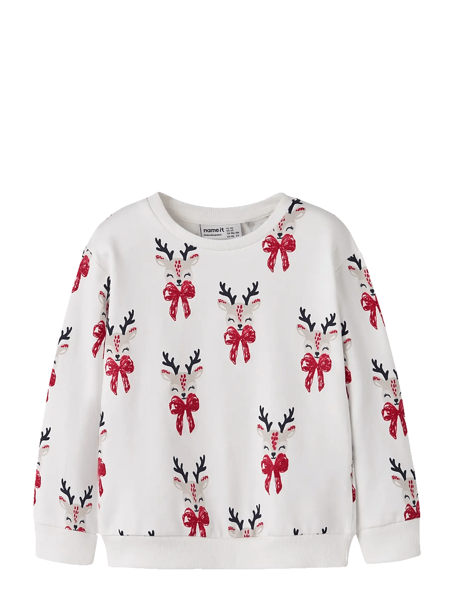 name it - NMFROMIA LS NREG SWEAT BRU BOX - sweatshirts - cloud dancer - 0