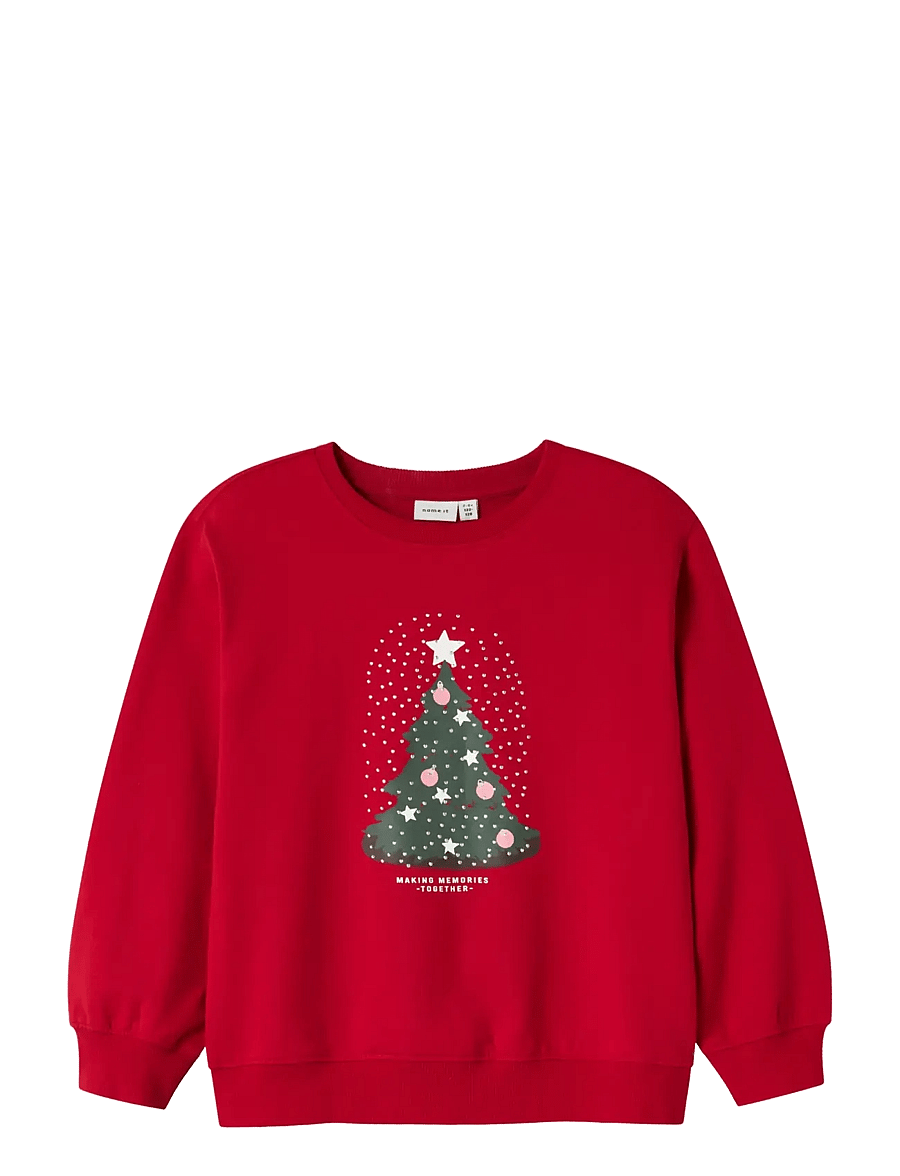 name it - NKFRILI LS NREG SWEAT BRU BOX - sweatshirts - jester red - 1