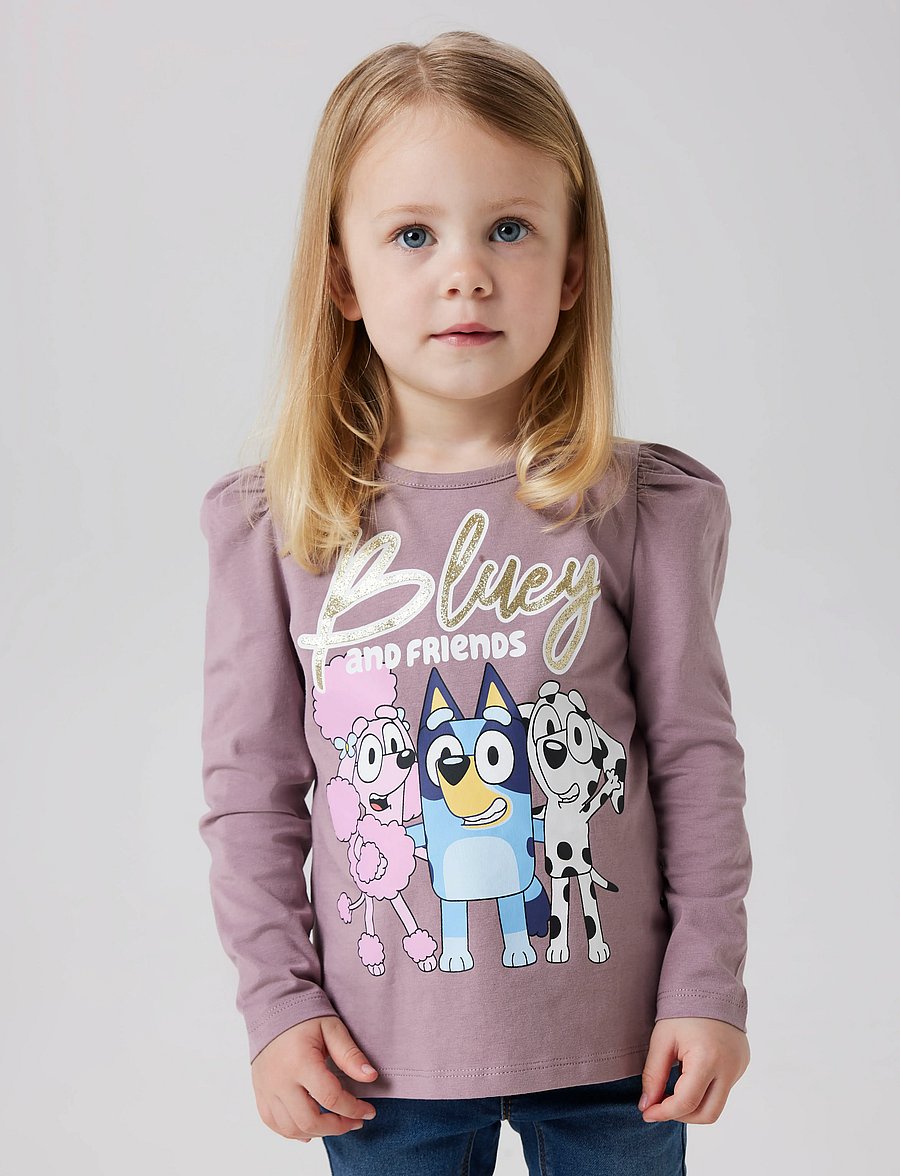 name it - NMFARIA BLUEY LS TOP NOOS SKY - langärmelig - toadstool - 0