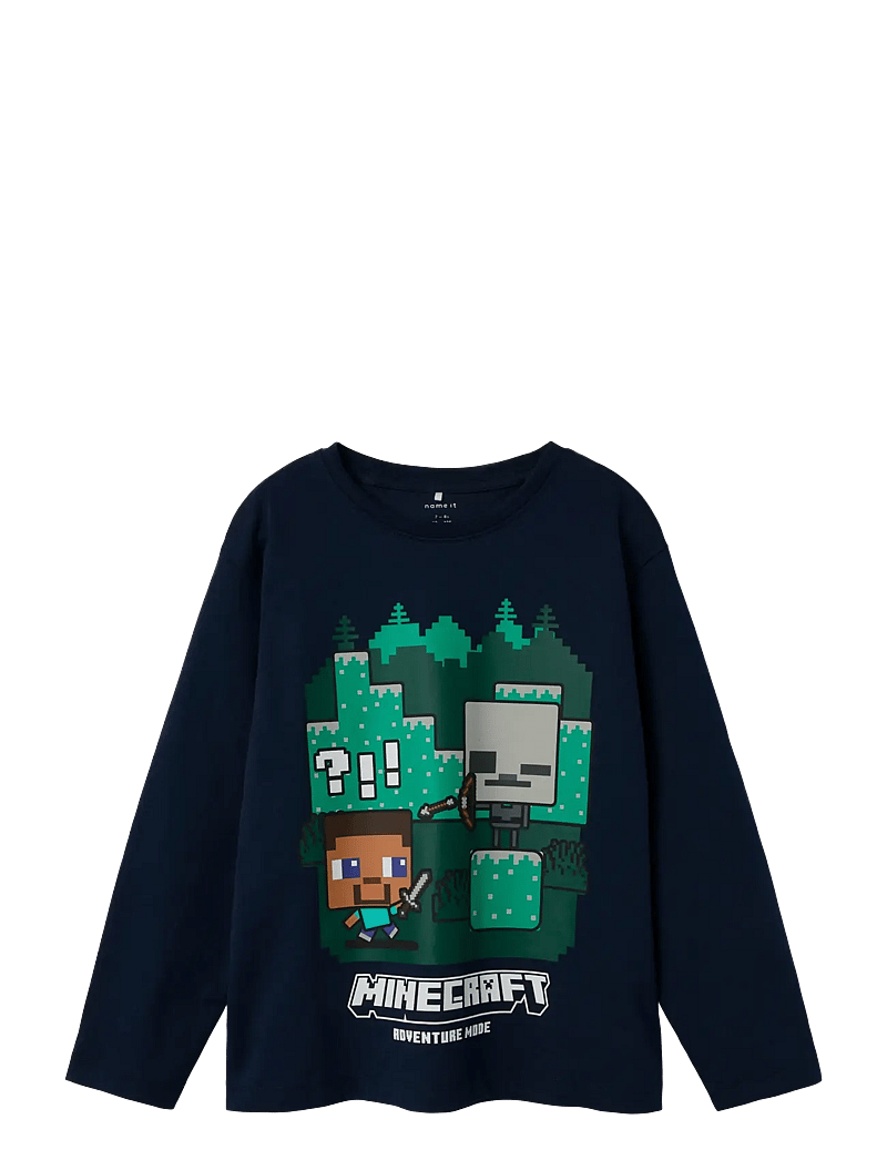 name it - NKMAC MINECRAFT LS NREG TOP BOX NOOS BFU - t-krekli ar garām piedurknēm - navy blazer - 1