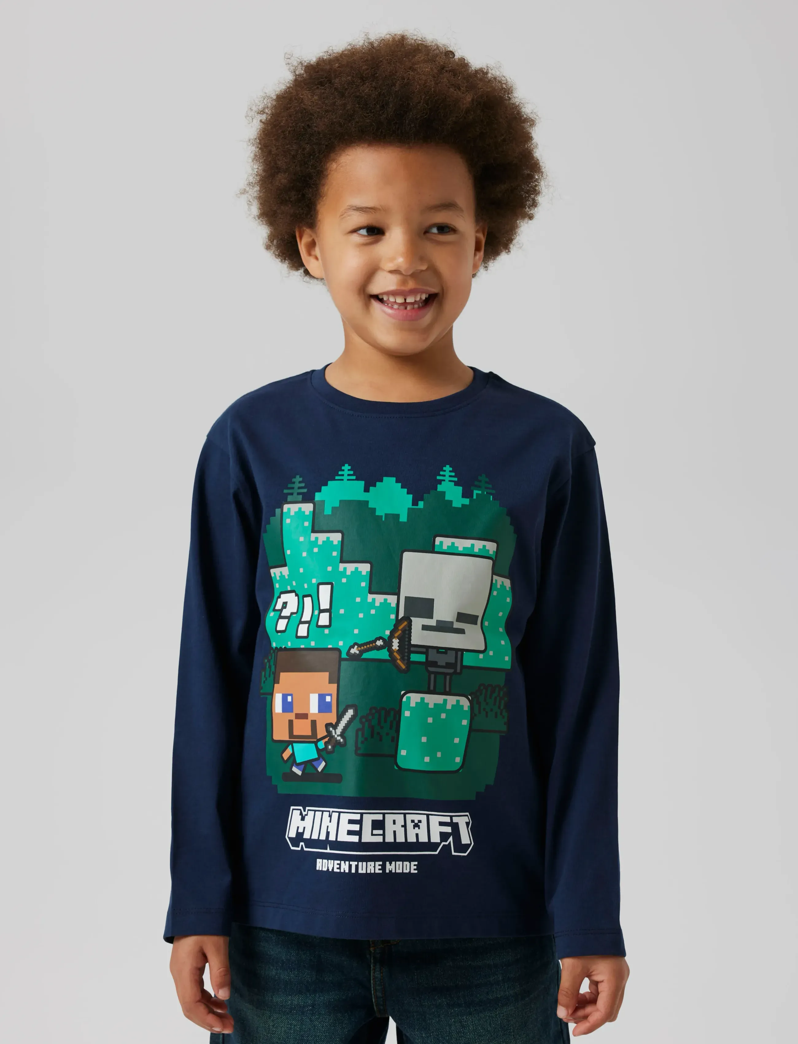 name it - NKMAC MINECRAFT LS NREG TOP BOX NOOS BFU - langärmelig - navy blazer - 0