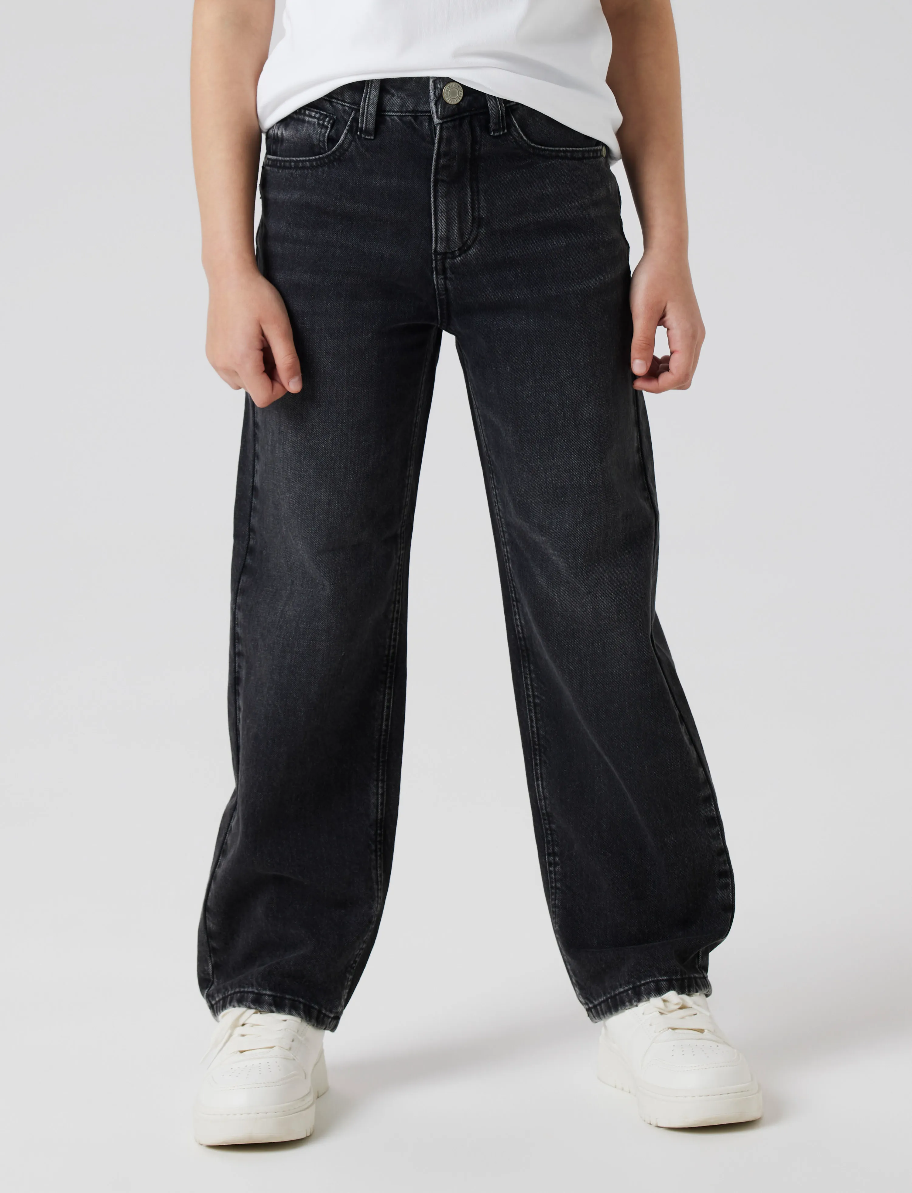 name it NKFROSE STRAIGHT HW JEANS 9222-RM NOOS - Hosen - BLACK DENIM / black