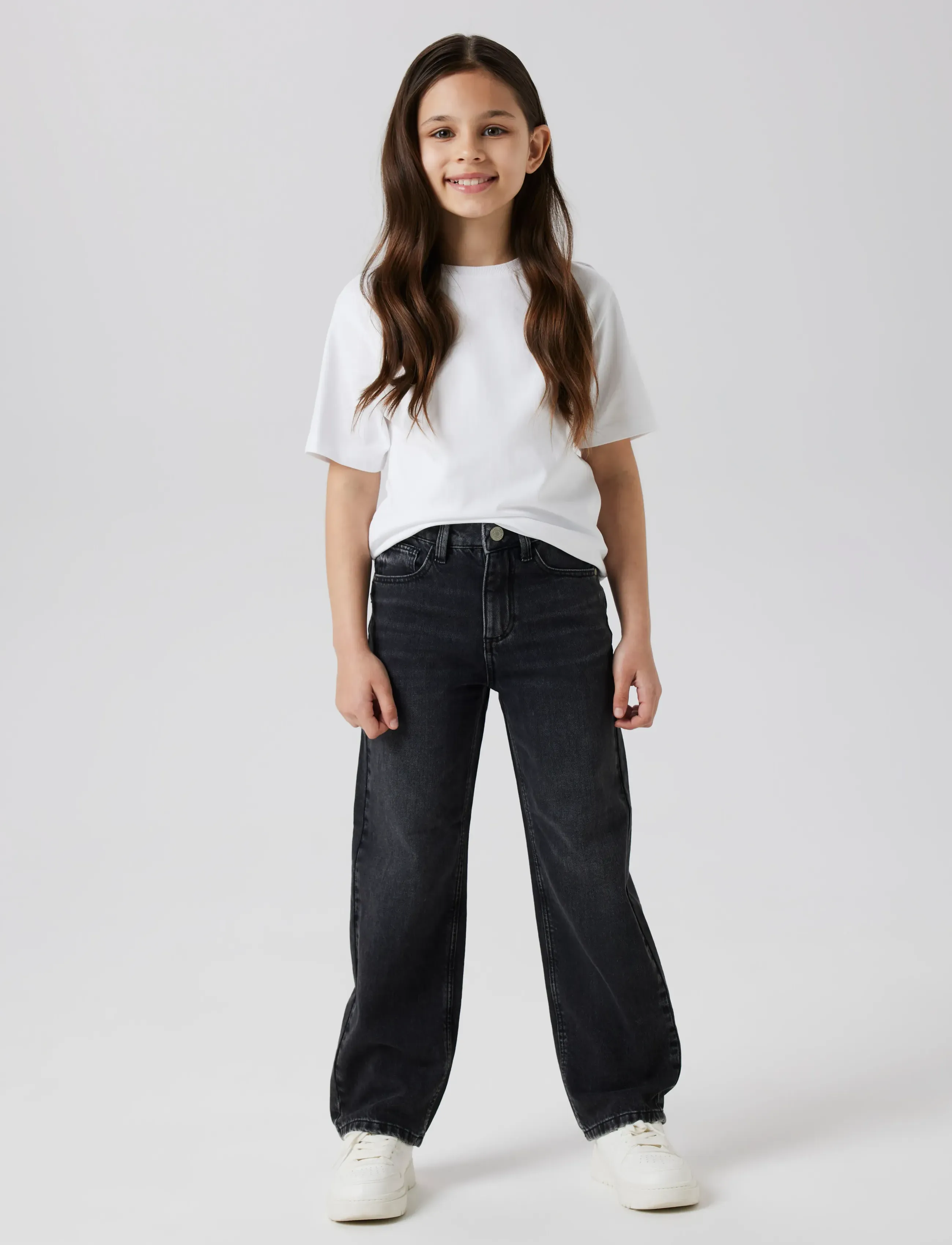 name it - NKFROSE STRAIGHT HW JEANS 9222-RM NOOS - regular jeans - black denim - 3