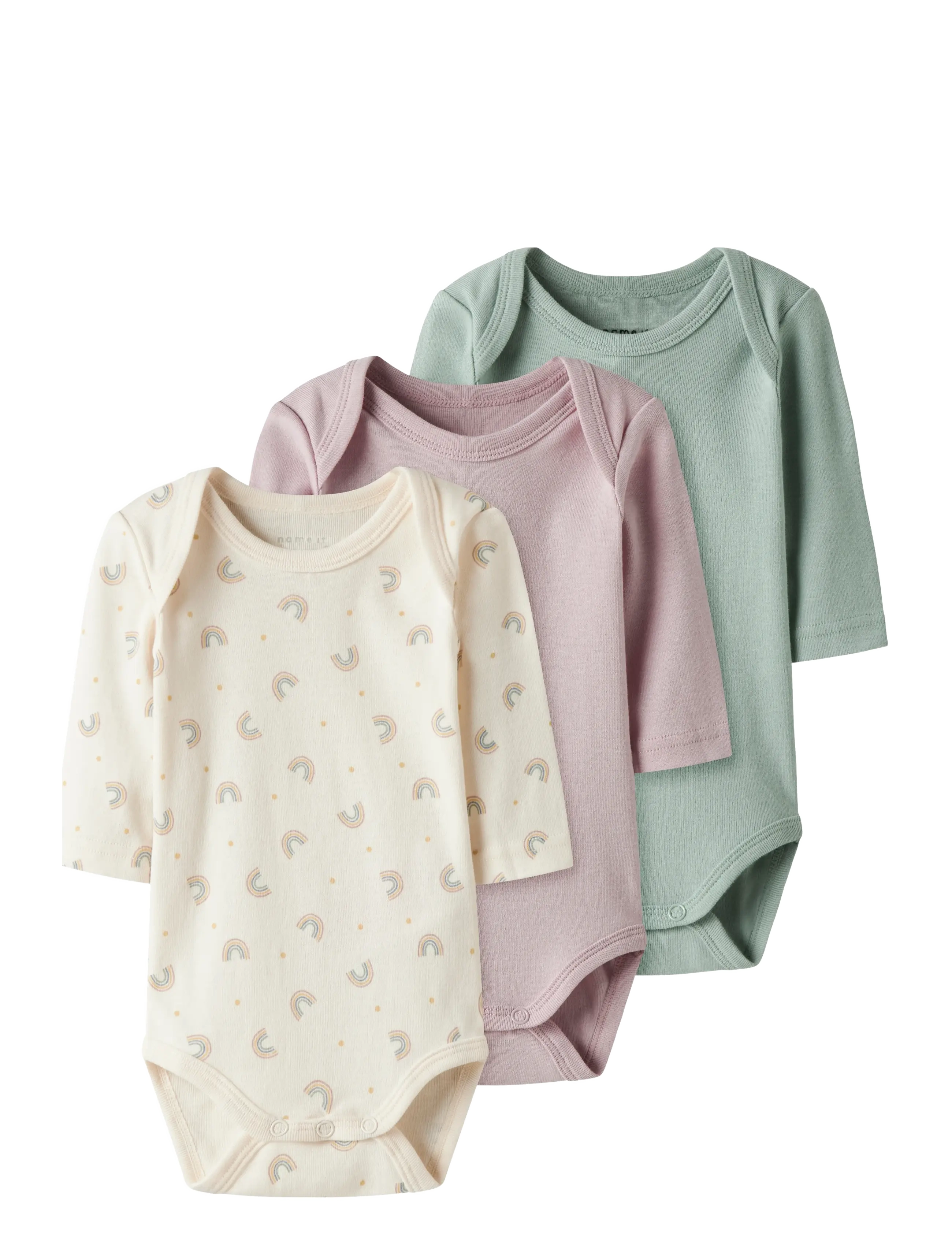 name it NBFBODY 3P LS JET RAINBOW NOOS - Bodyer i multipack - JET STREAM / pink/rose